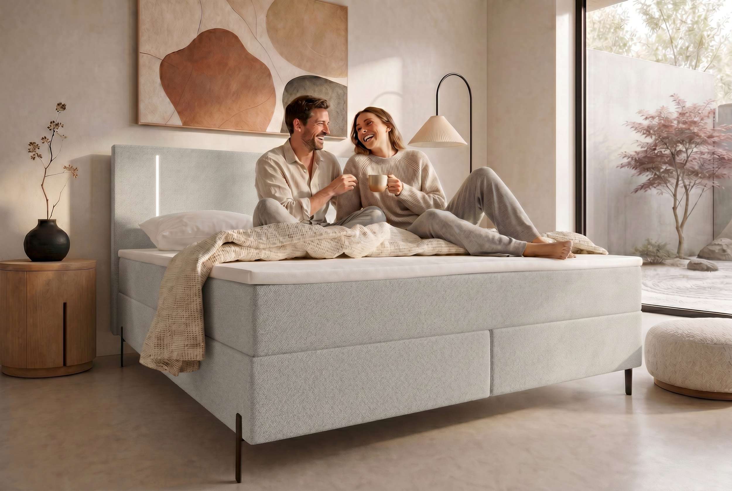 Boxspringbett Titan Hellgrau