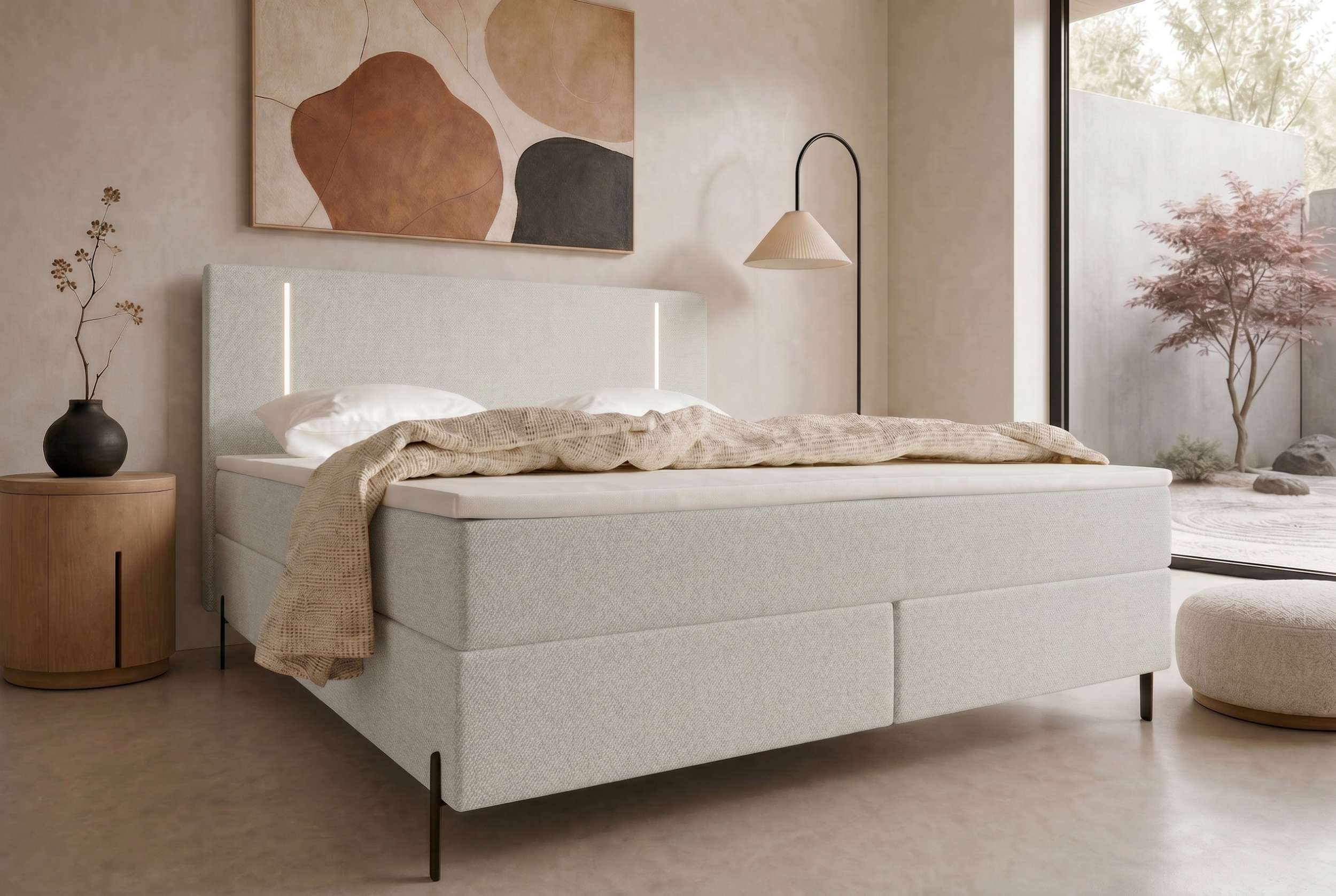 Boxspringbett Titan Hellgrau