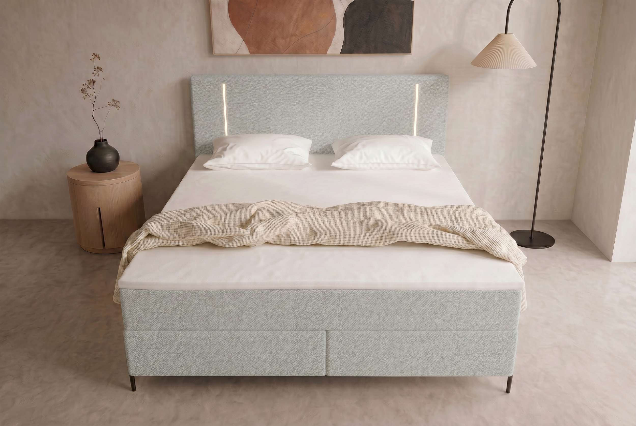 Boxspringbett Titan Hellgrau