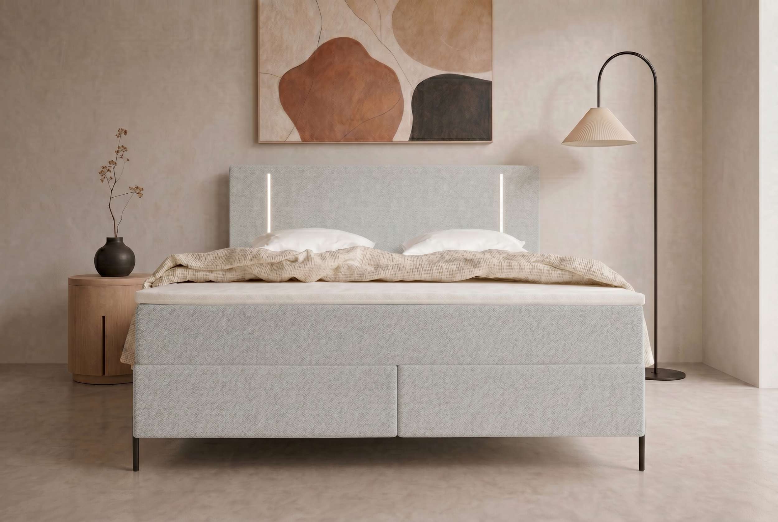 Boxspringbett Titan Hellgrau