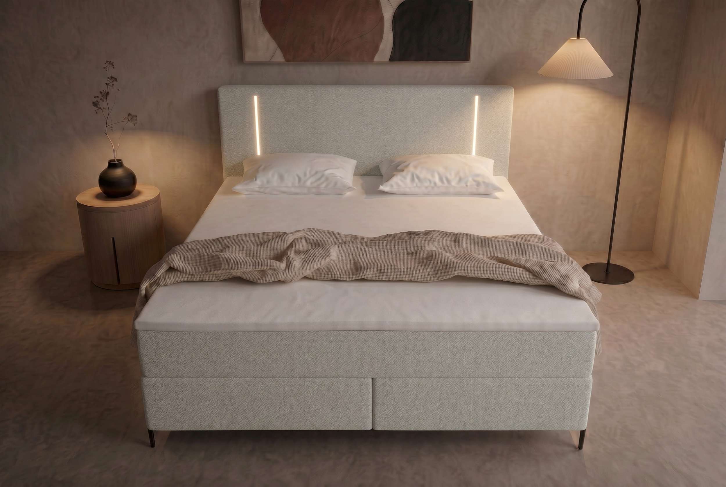 Boxspringbett Titan Hellgrau
