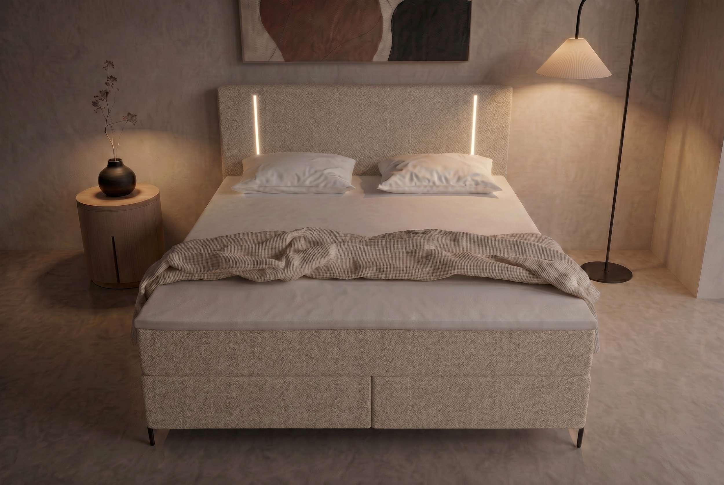 Boxspringbett Titan Beige