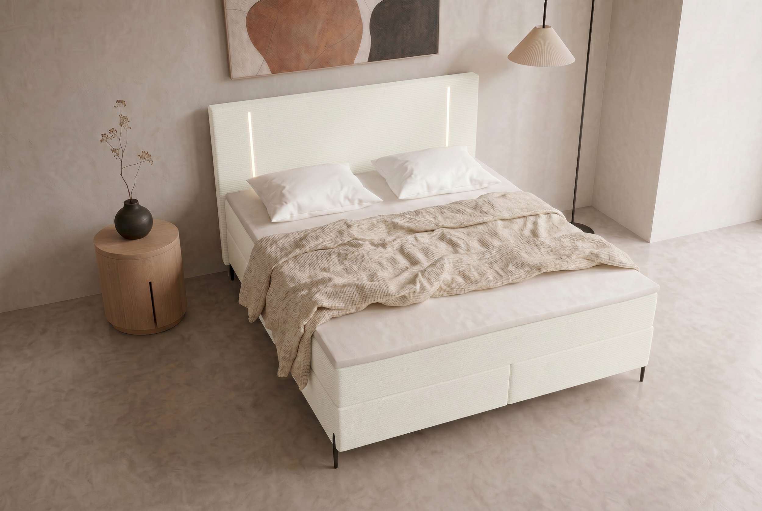 Boxspringbett Titan Creme