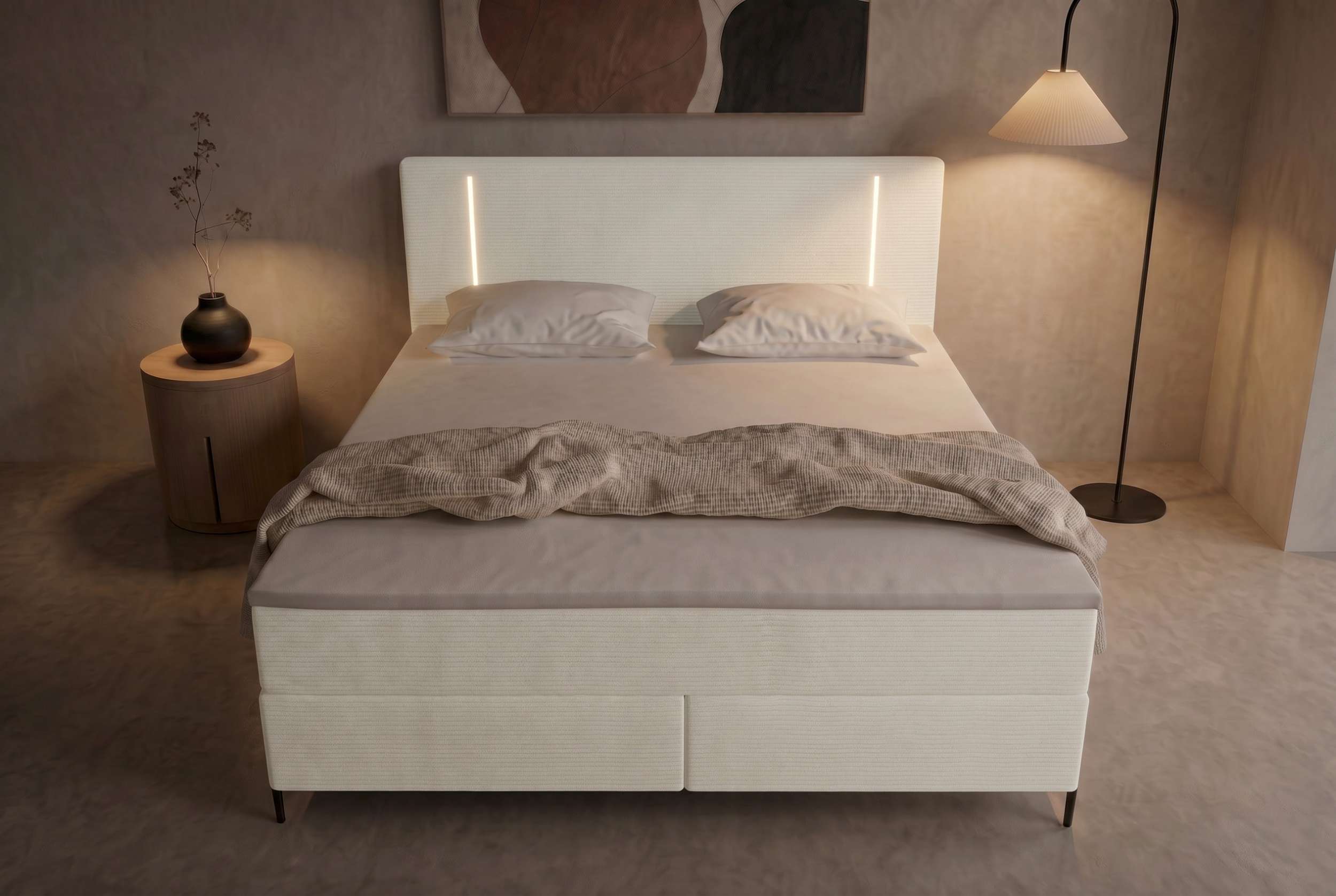 Boxspringbett Titan Creme