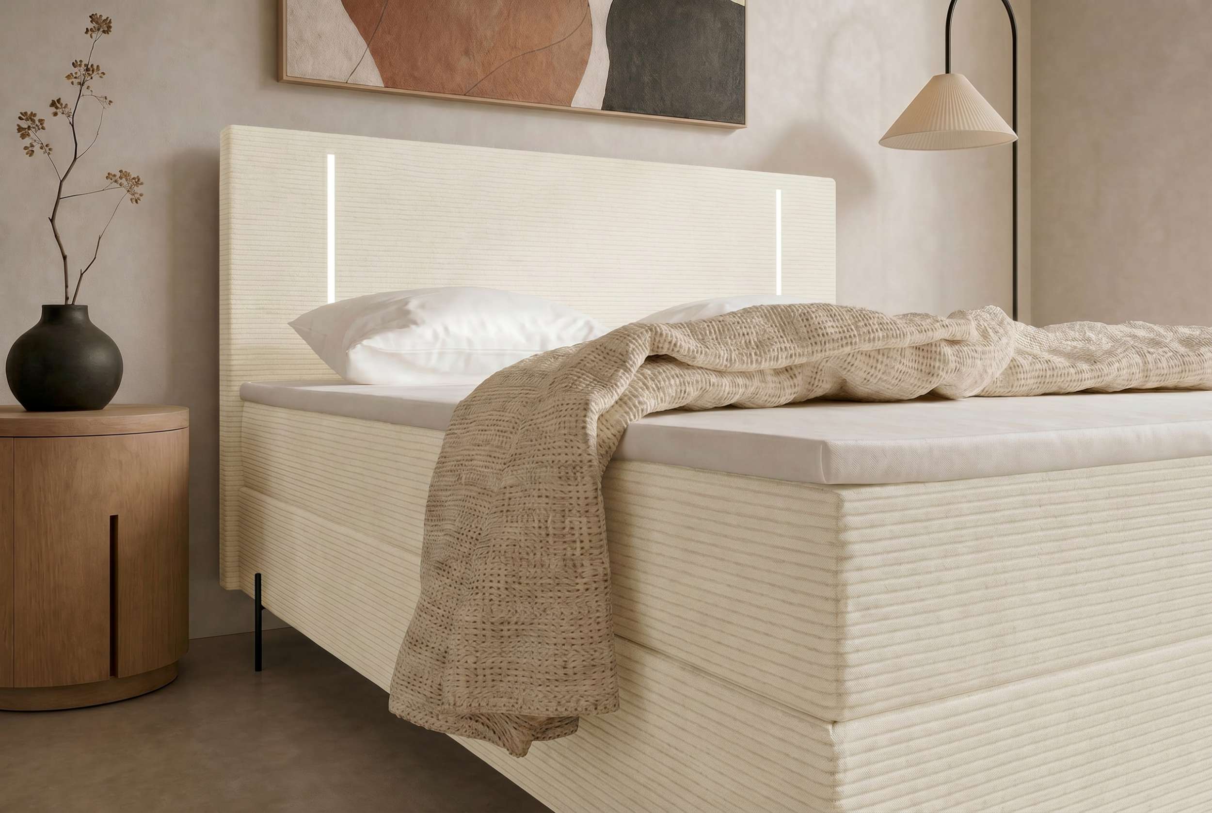 Boxspringbett Titan Creme