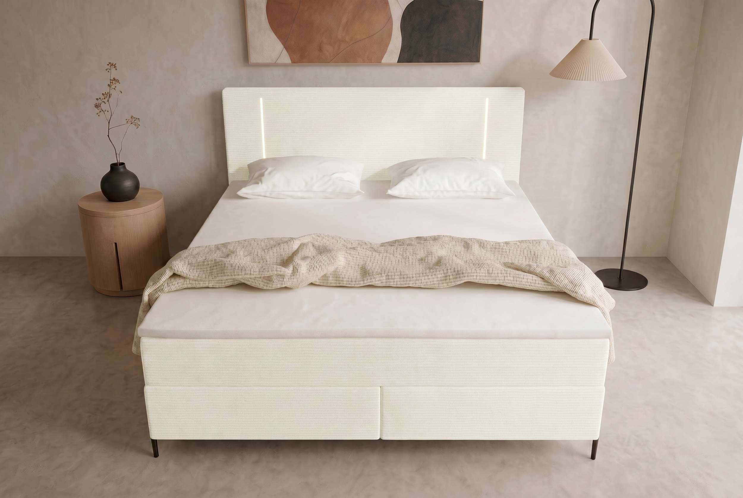 Boxspringbett Titan Creme