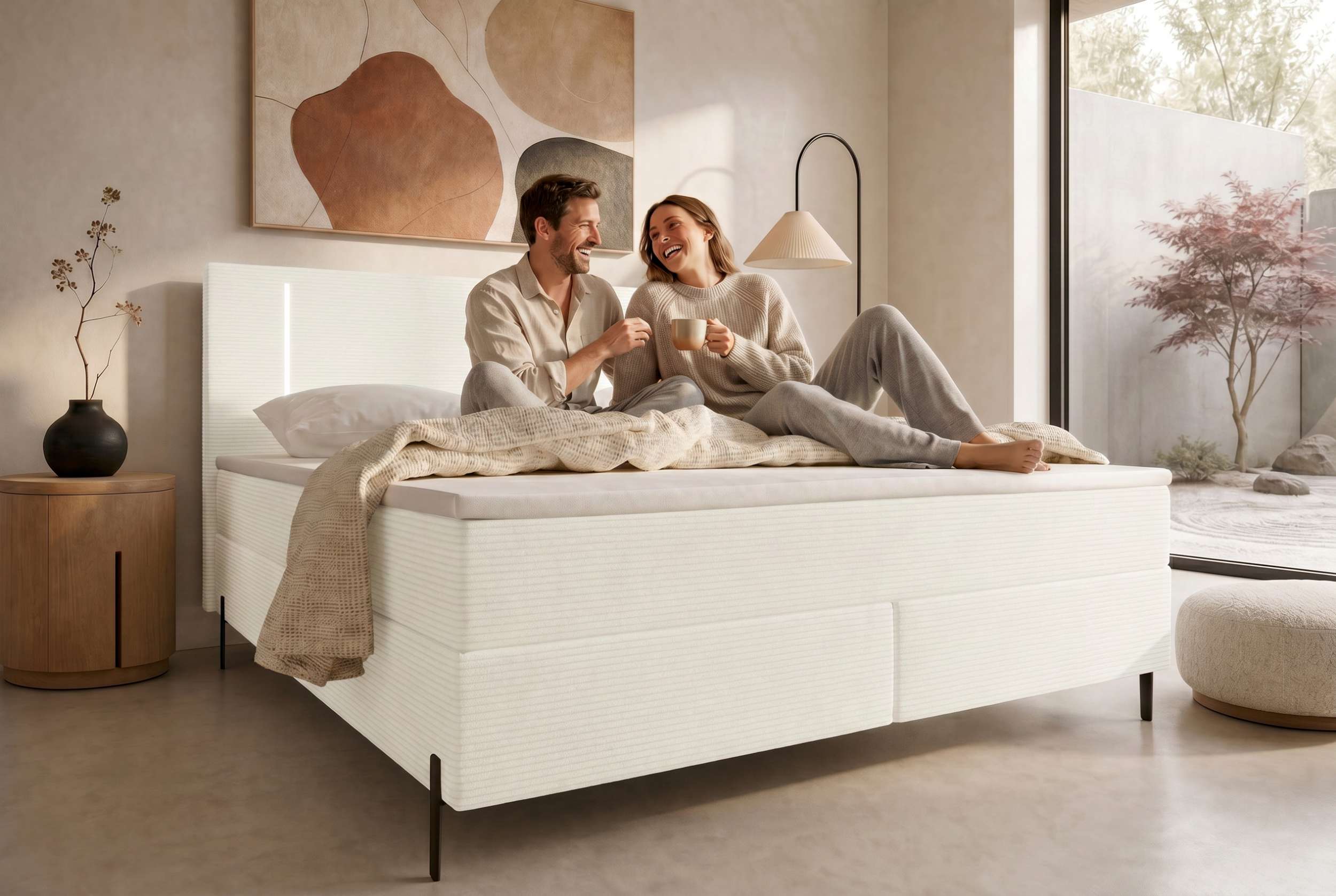 Boxspringbett Titan Creme
