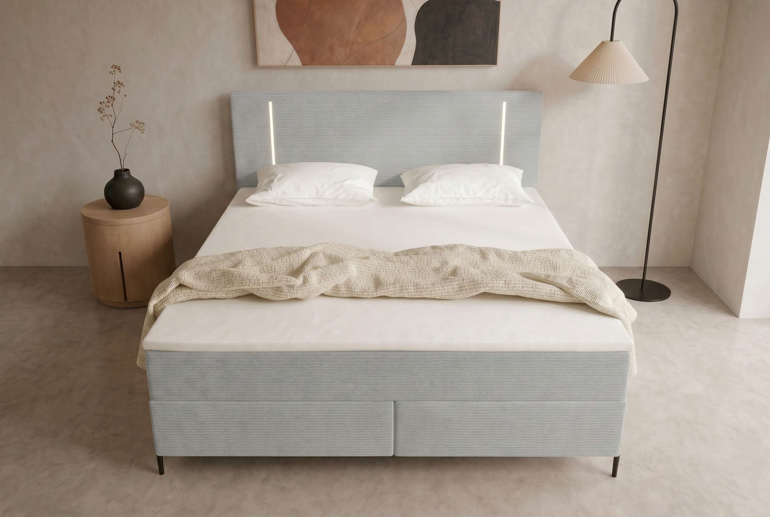 Boxspringbett Titan Hellgrau