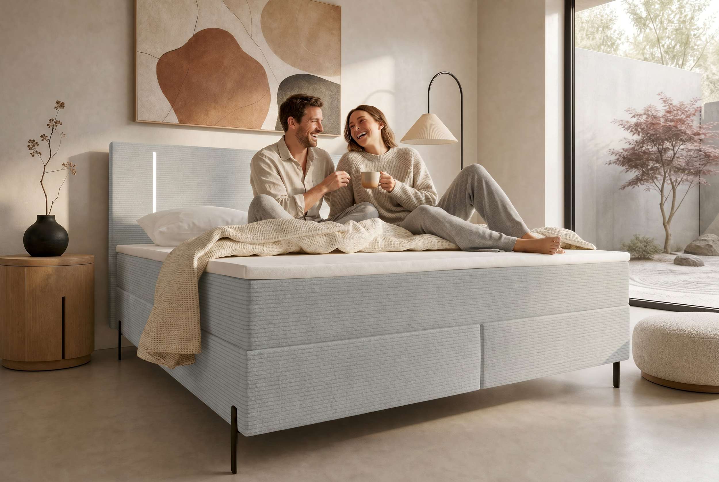 Boxspringbett Titan Hellgrau