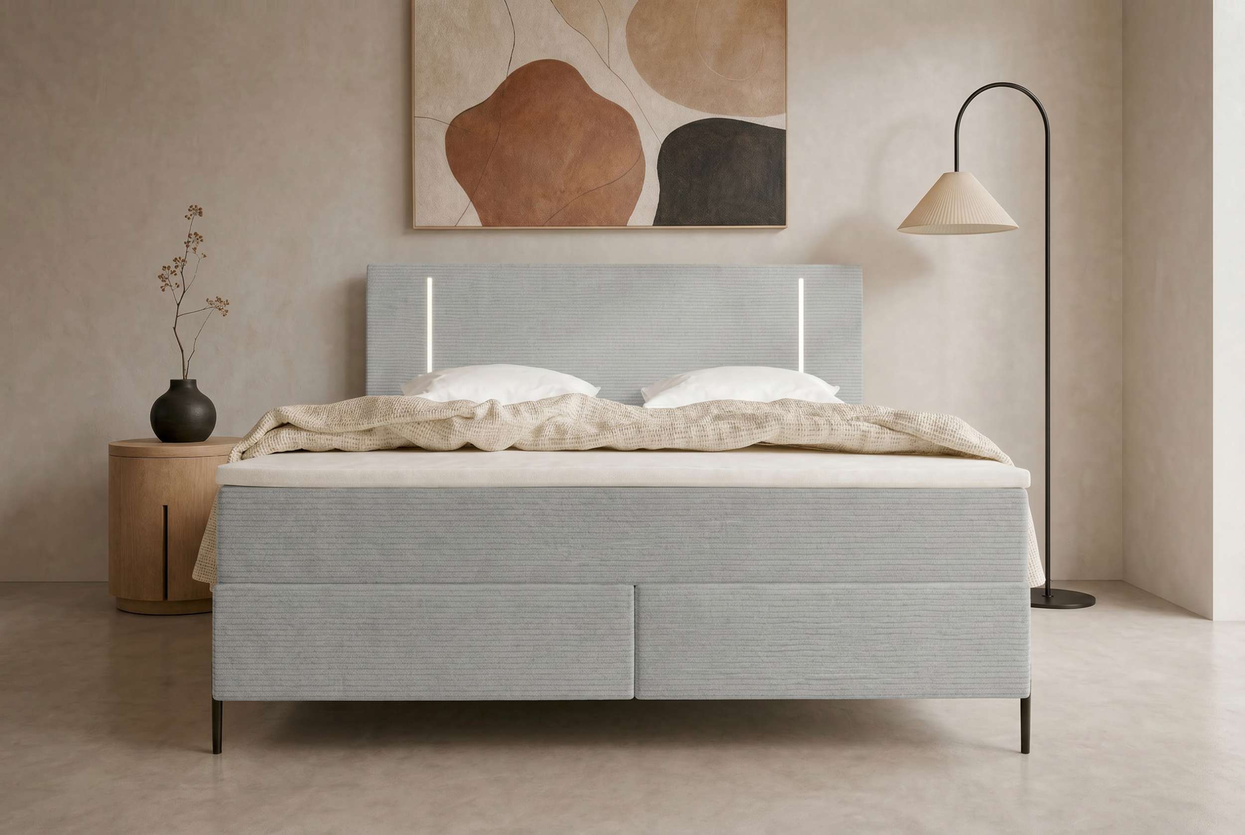 Boxspringbett Titan Hellgrau