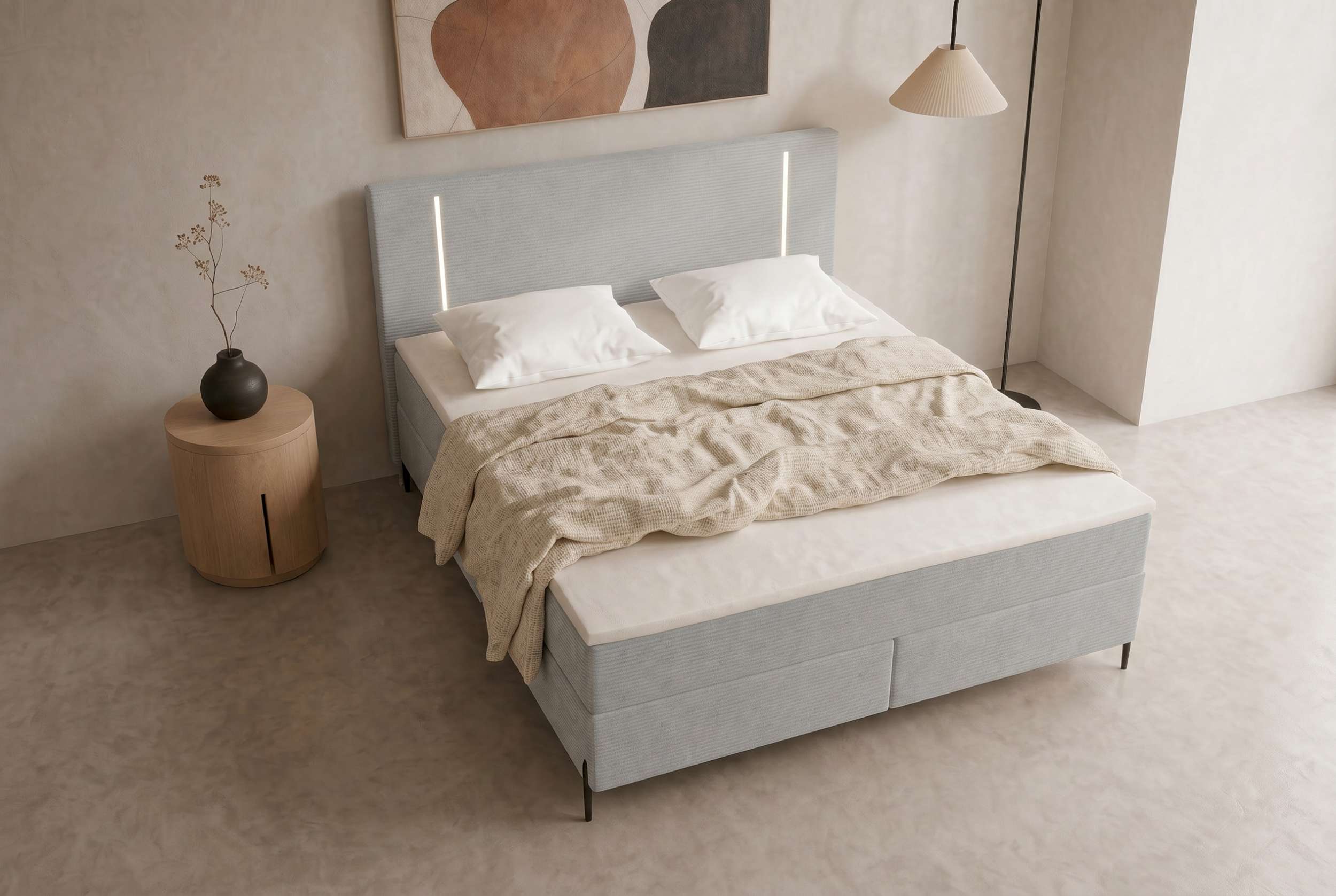 Boxspringbett Titan Hellgrau