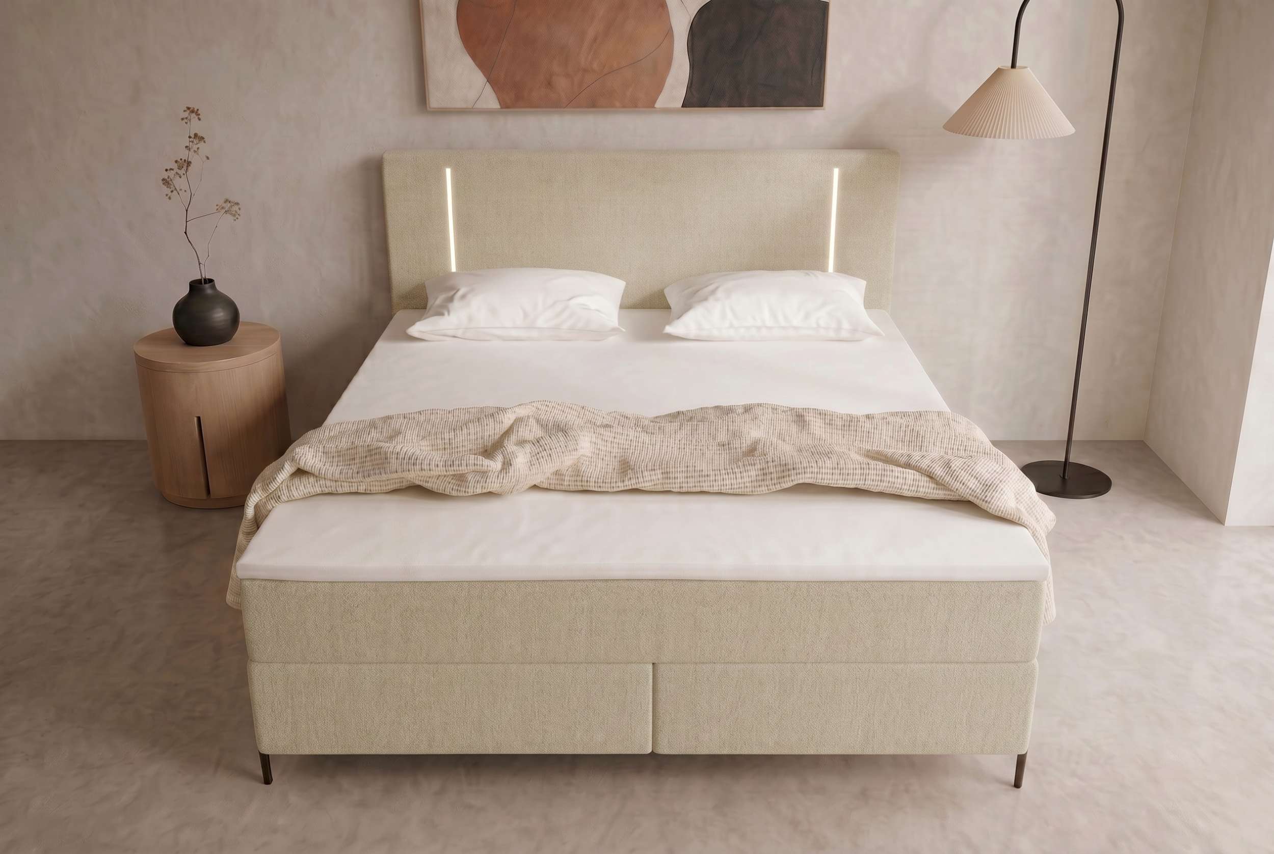 Boxspringbett Titan Creme