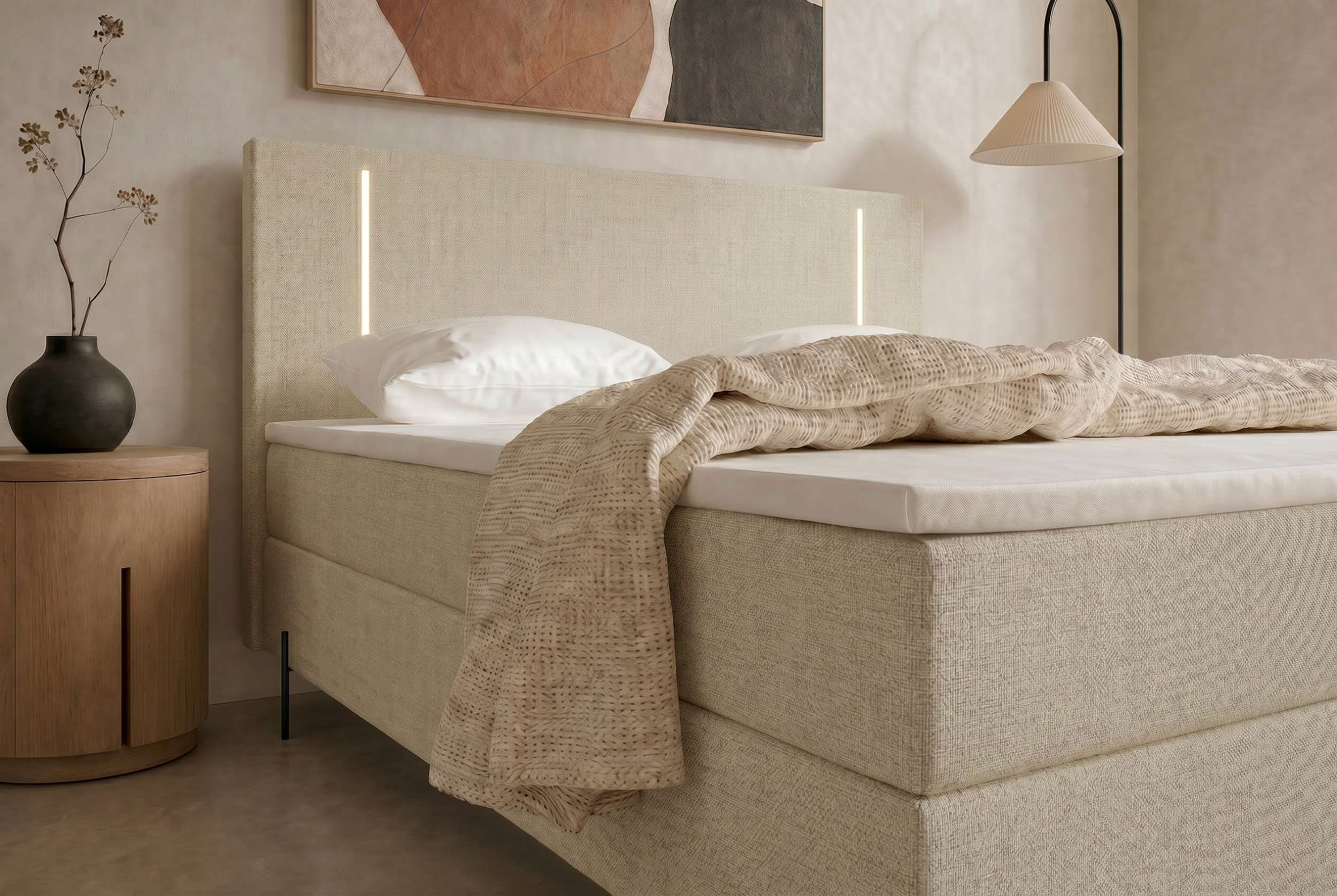 Boxspringbett Titan Creme
