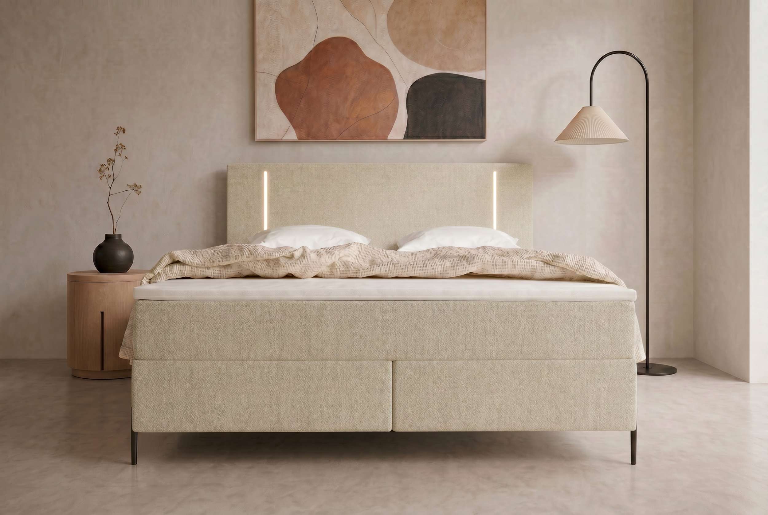 Boxspringbett Titan Creme