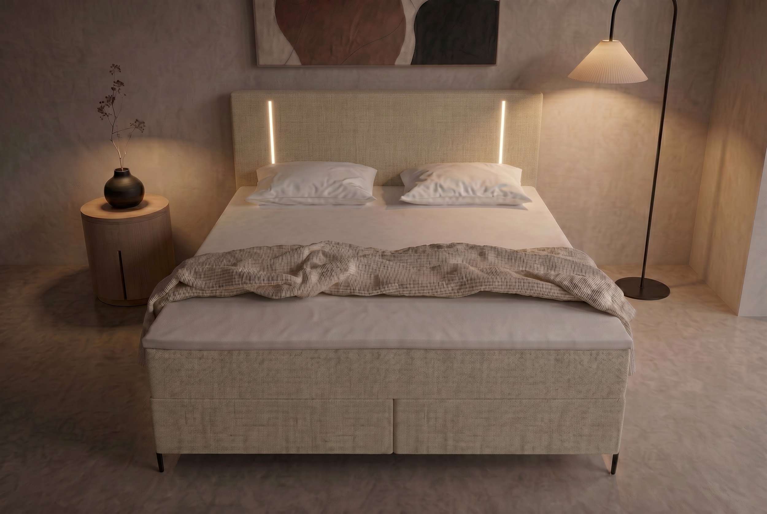 Boxspringbett Titan Creme