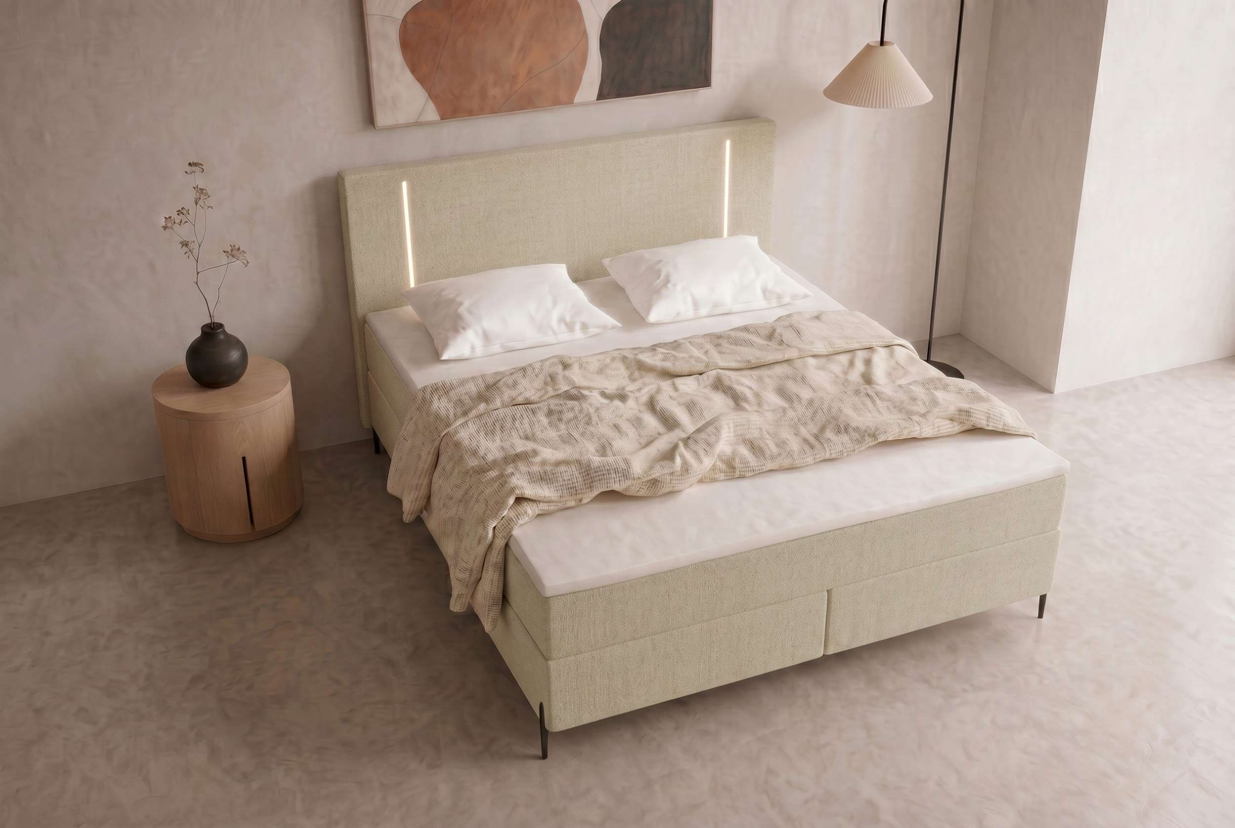 Boxspringbett Titan Creme