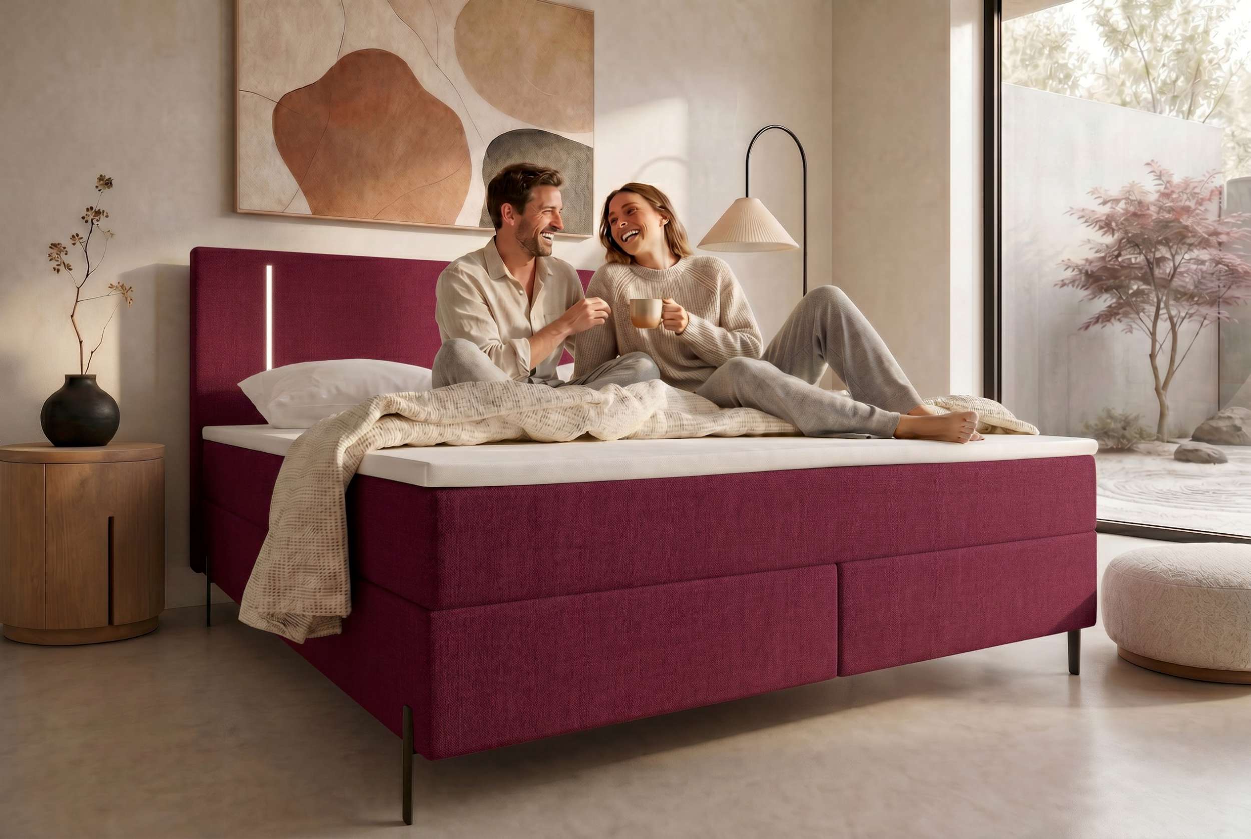 Boxspringbett Titan Bordeaux