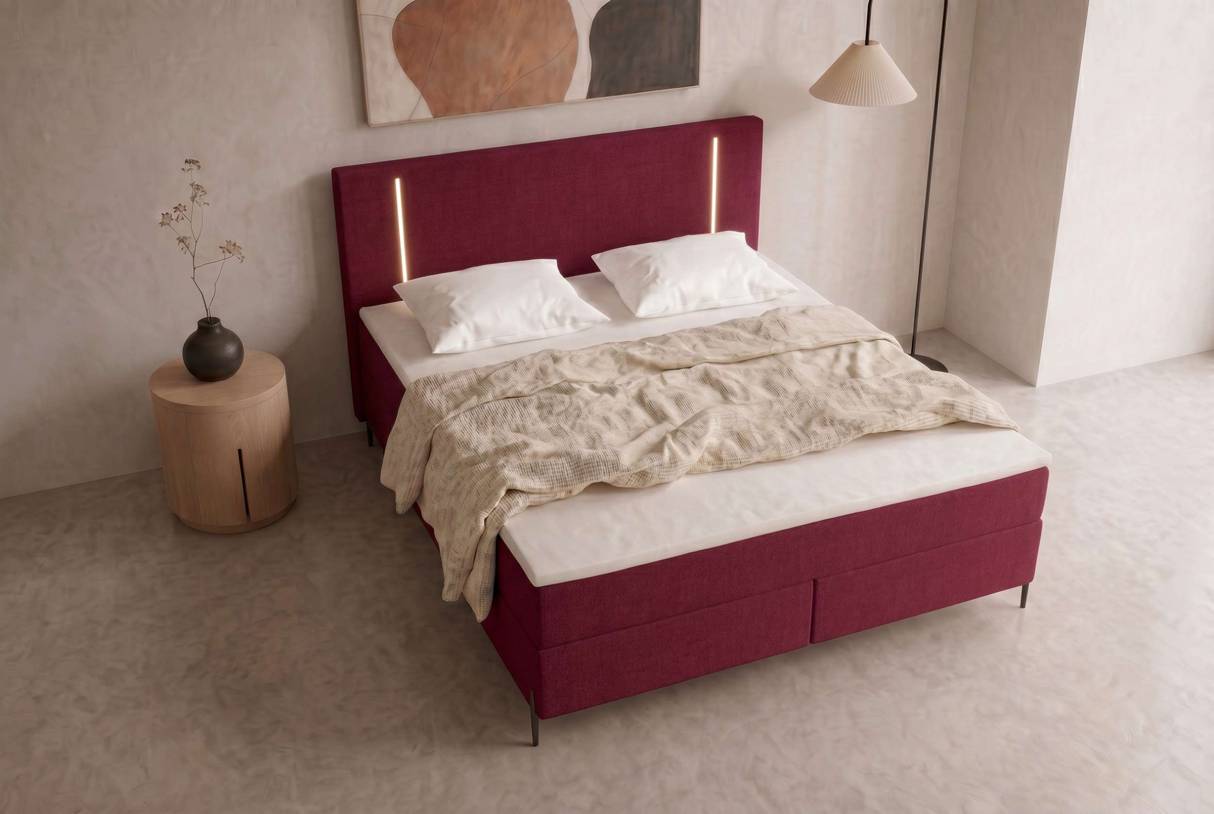 Boxspringbett Titan Bordeaux