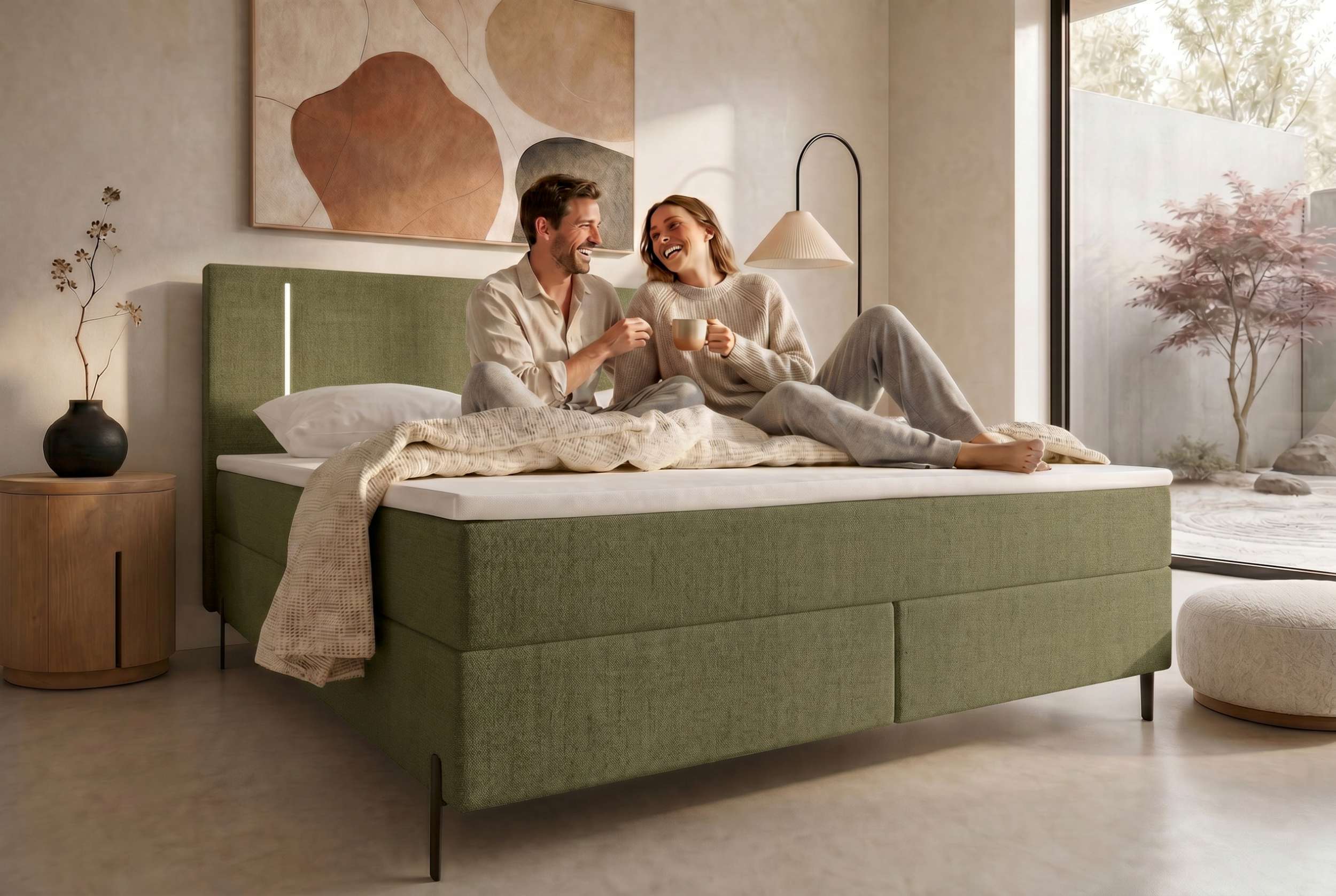 Boxspringbett Titan Olive