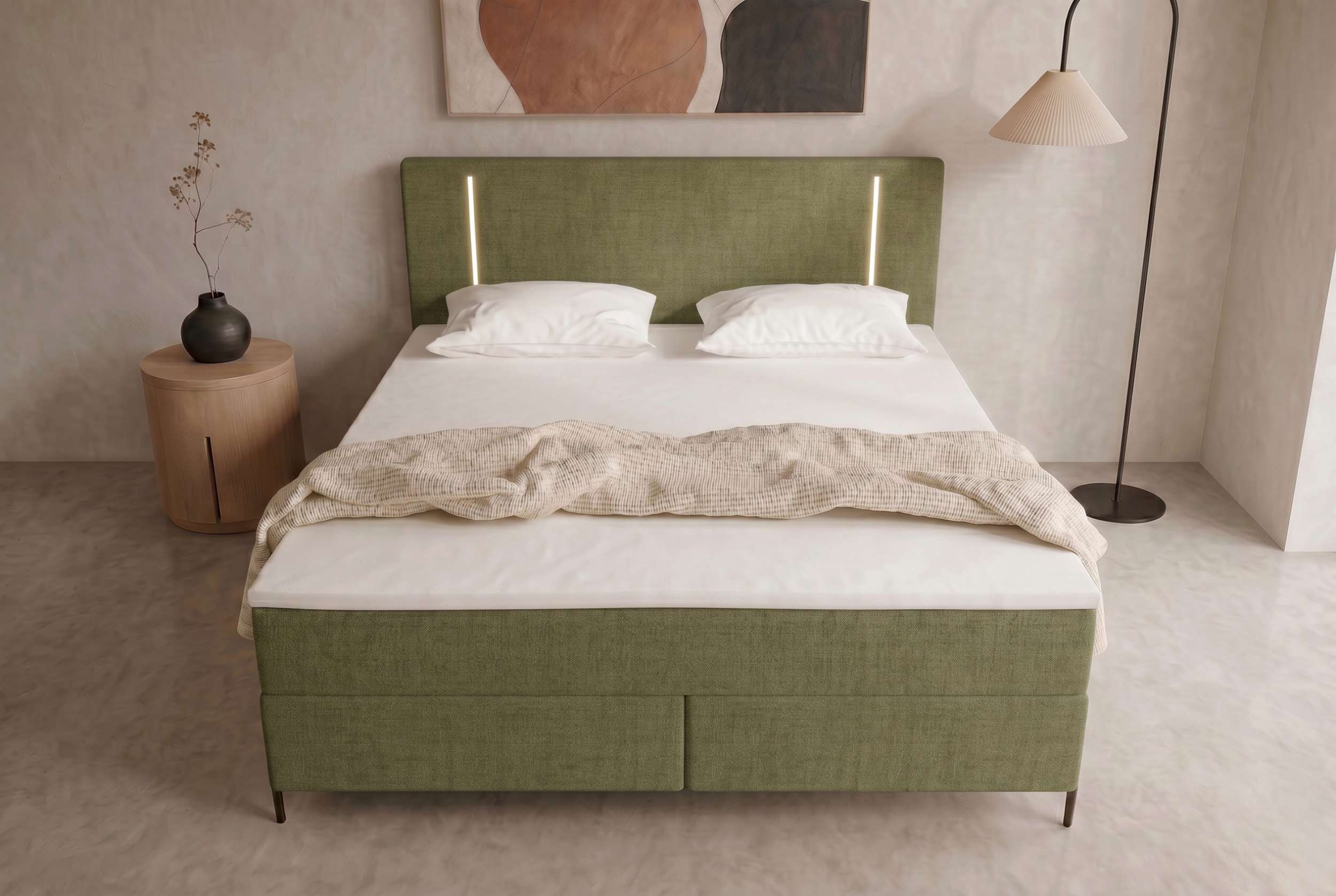 Boxspringbett Titan Olive