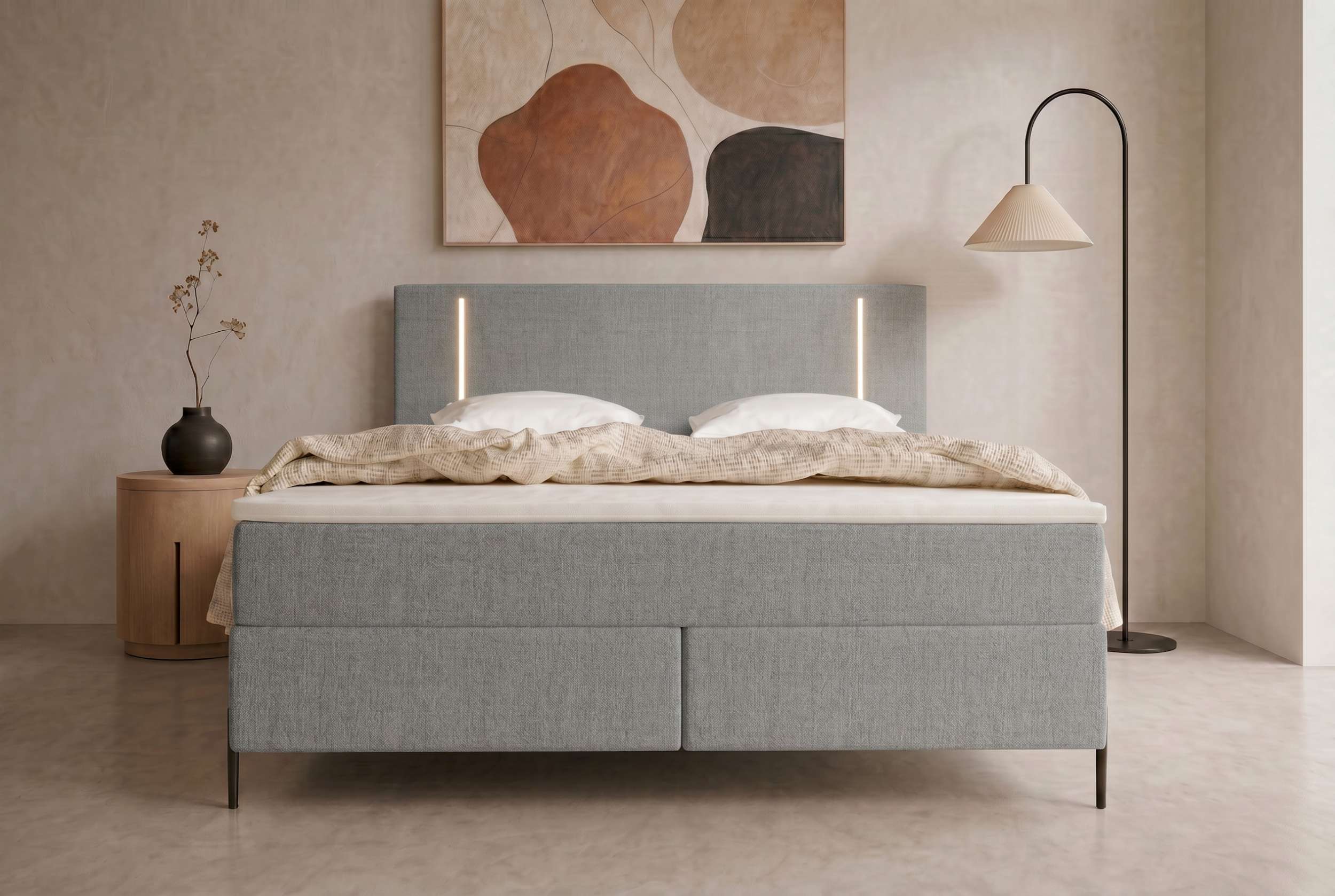 Boxspringbett Titan Silber