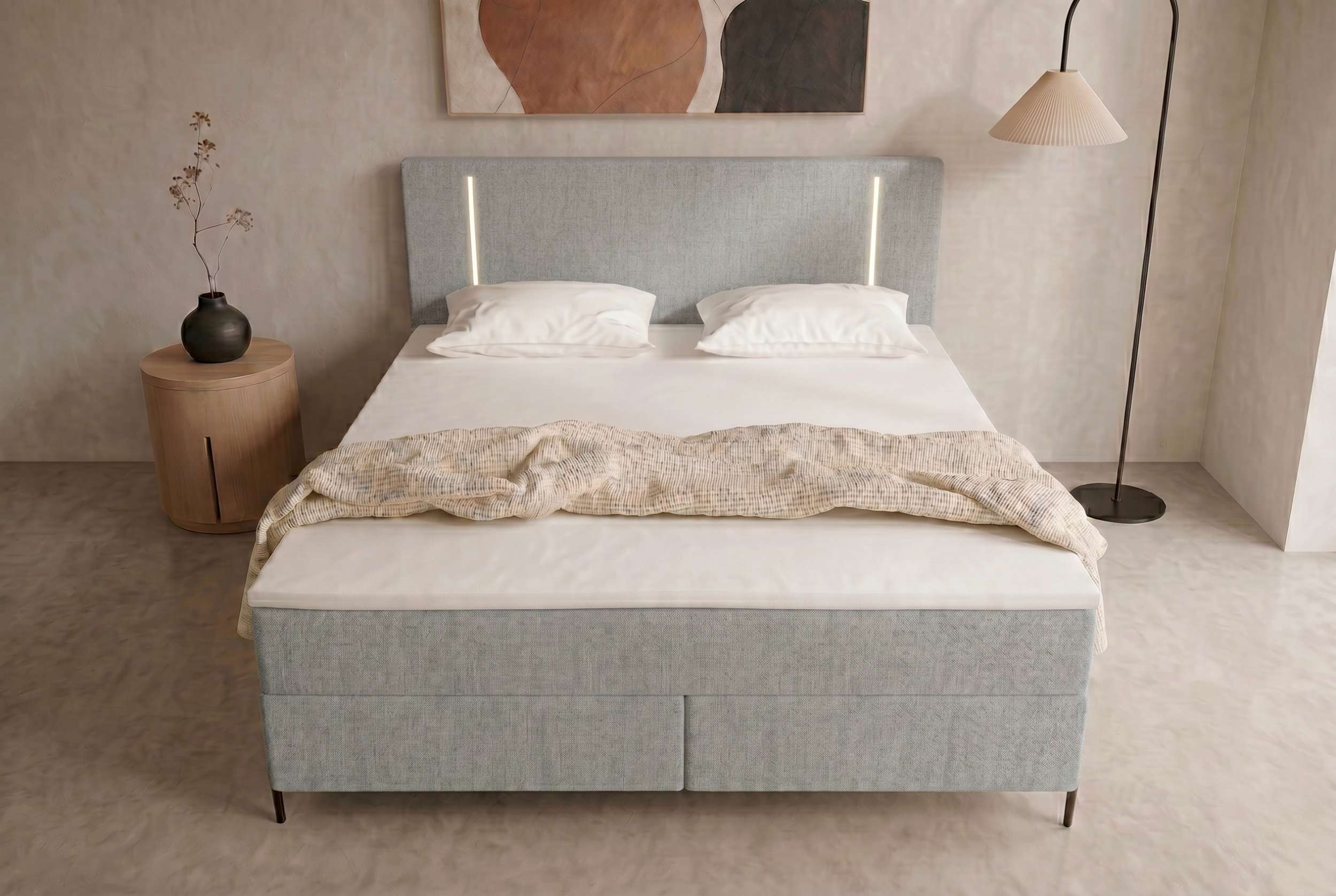 Boxspringbett Titan Silber