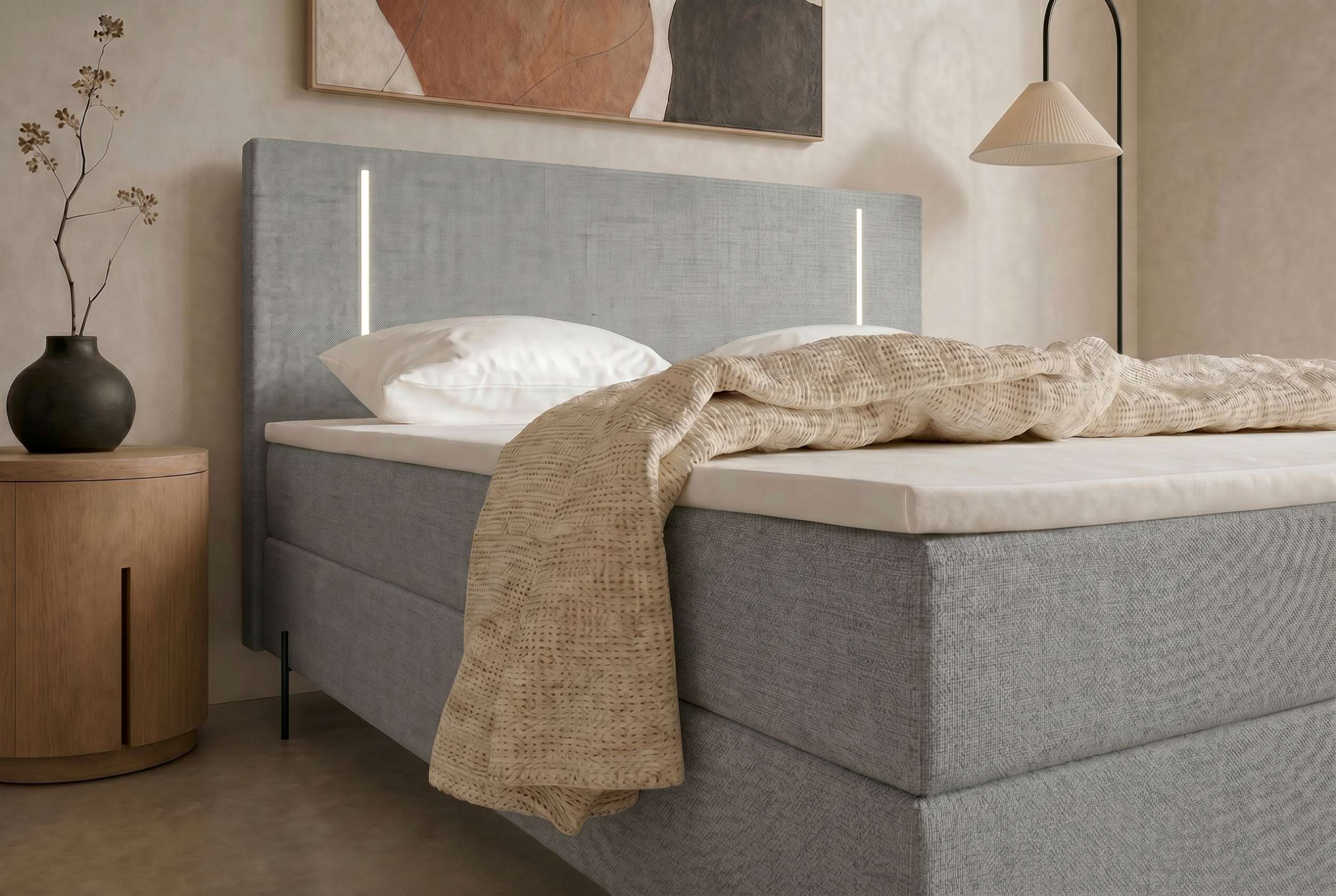 Boxspringbett Titan Silber