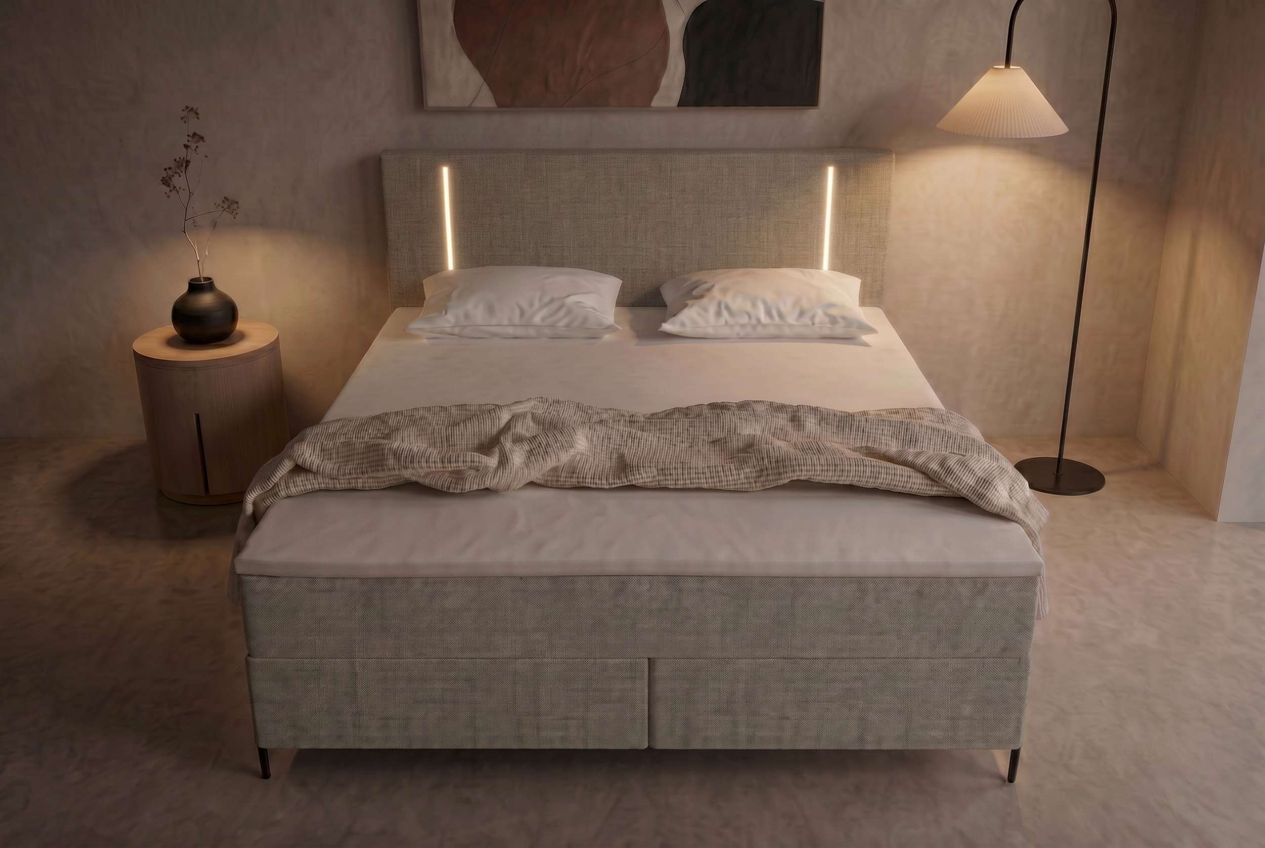 Boxspringbett Titan Silber