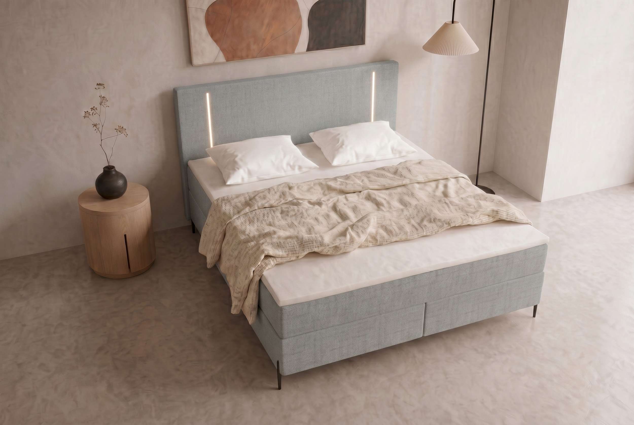 Boxspringbett Titan Silber