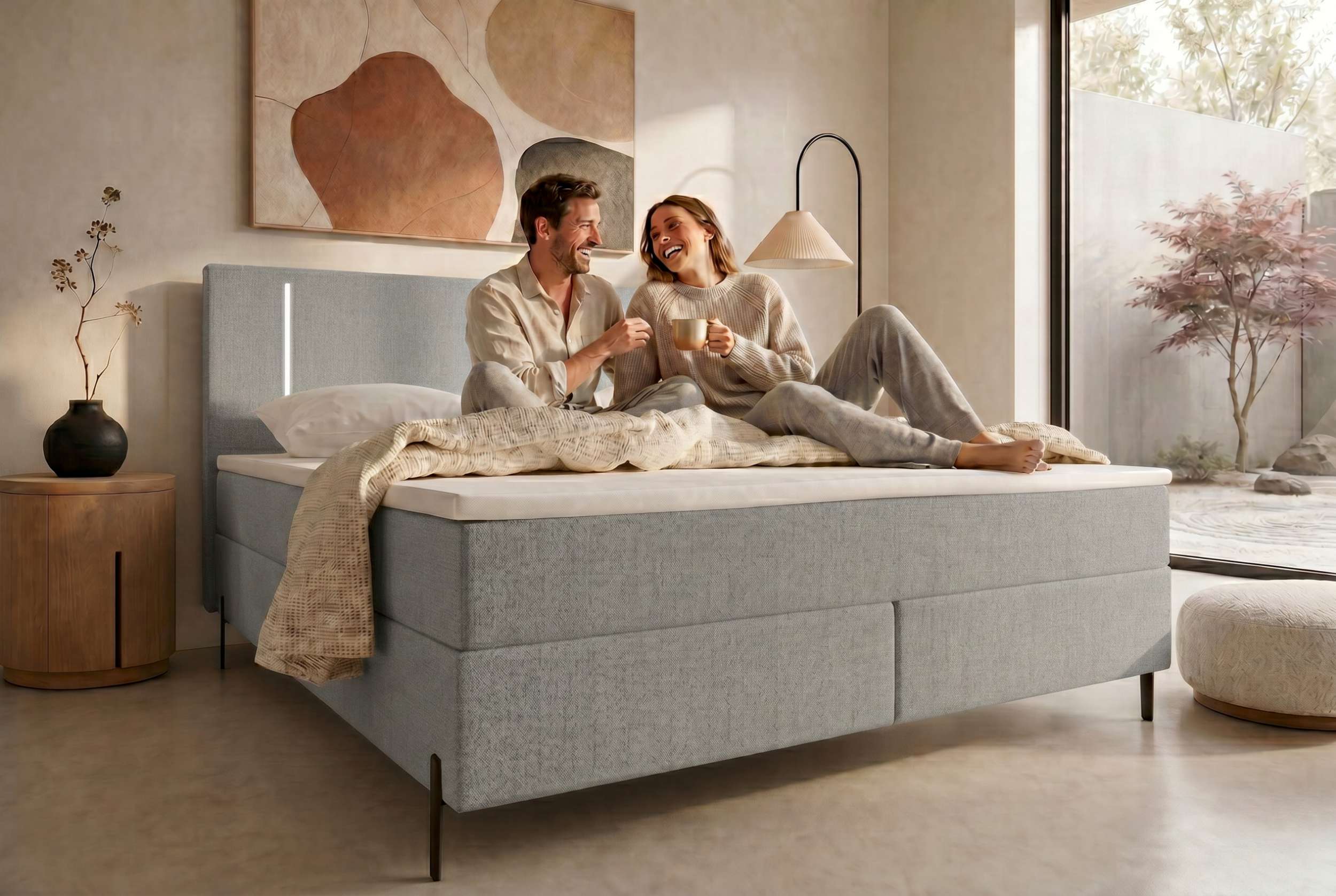 Boxspringbett Titan Silber