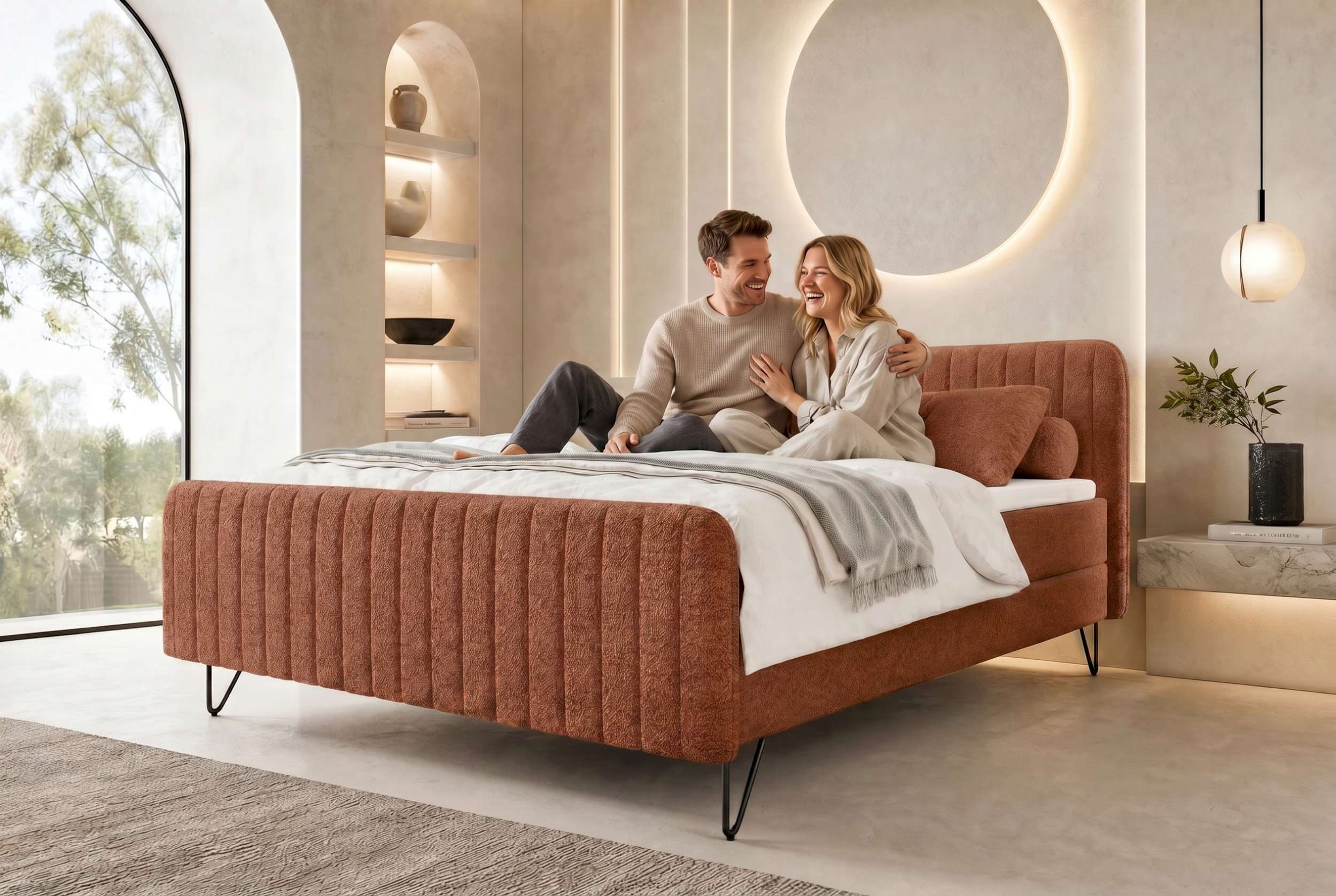 Boxspringbett Aurelio Terracotta