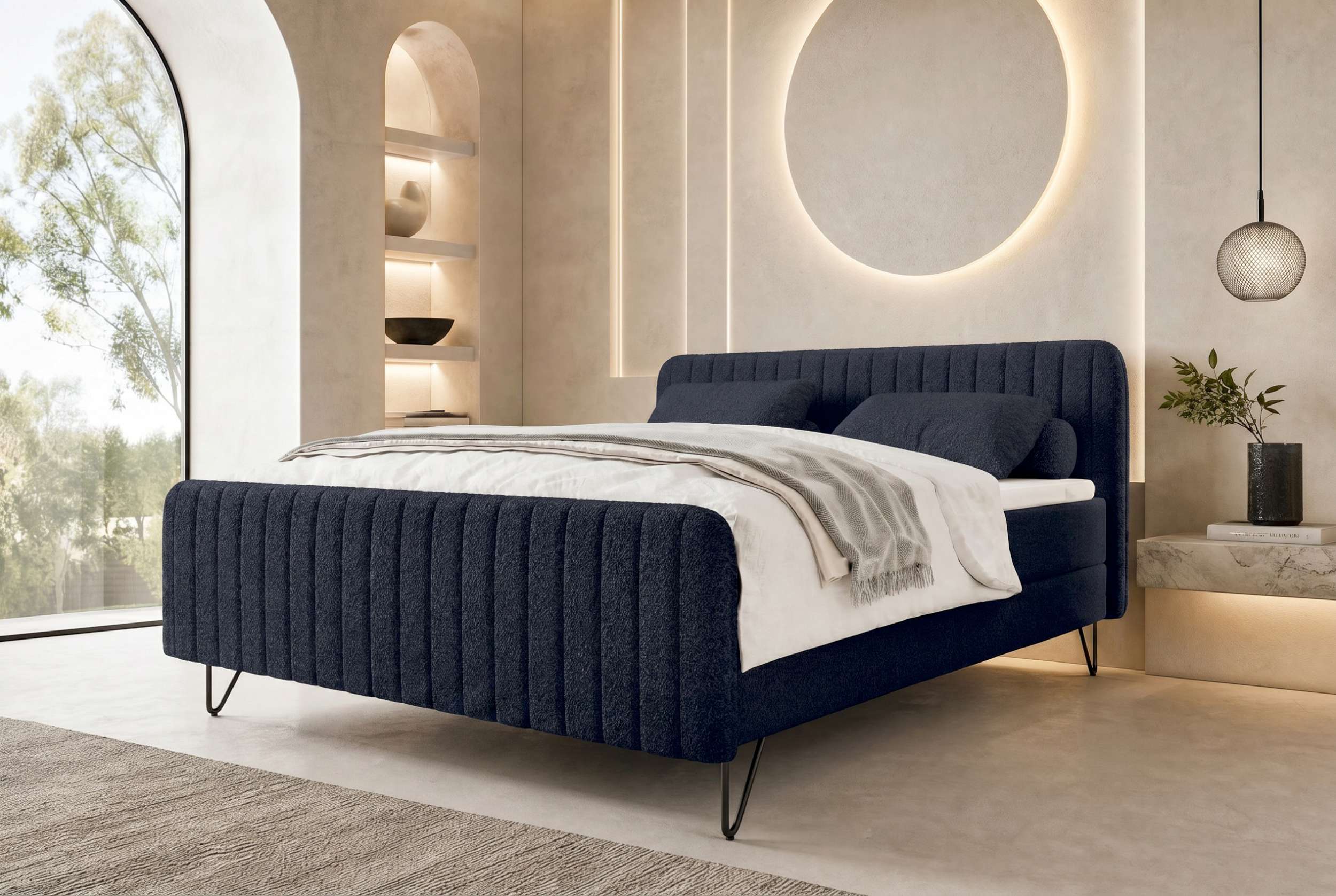 Boxspringbett Aurelio Dunkelblau