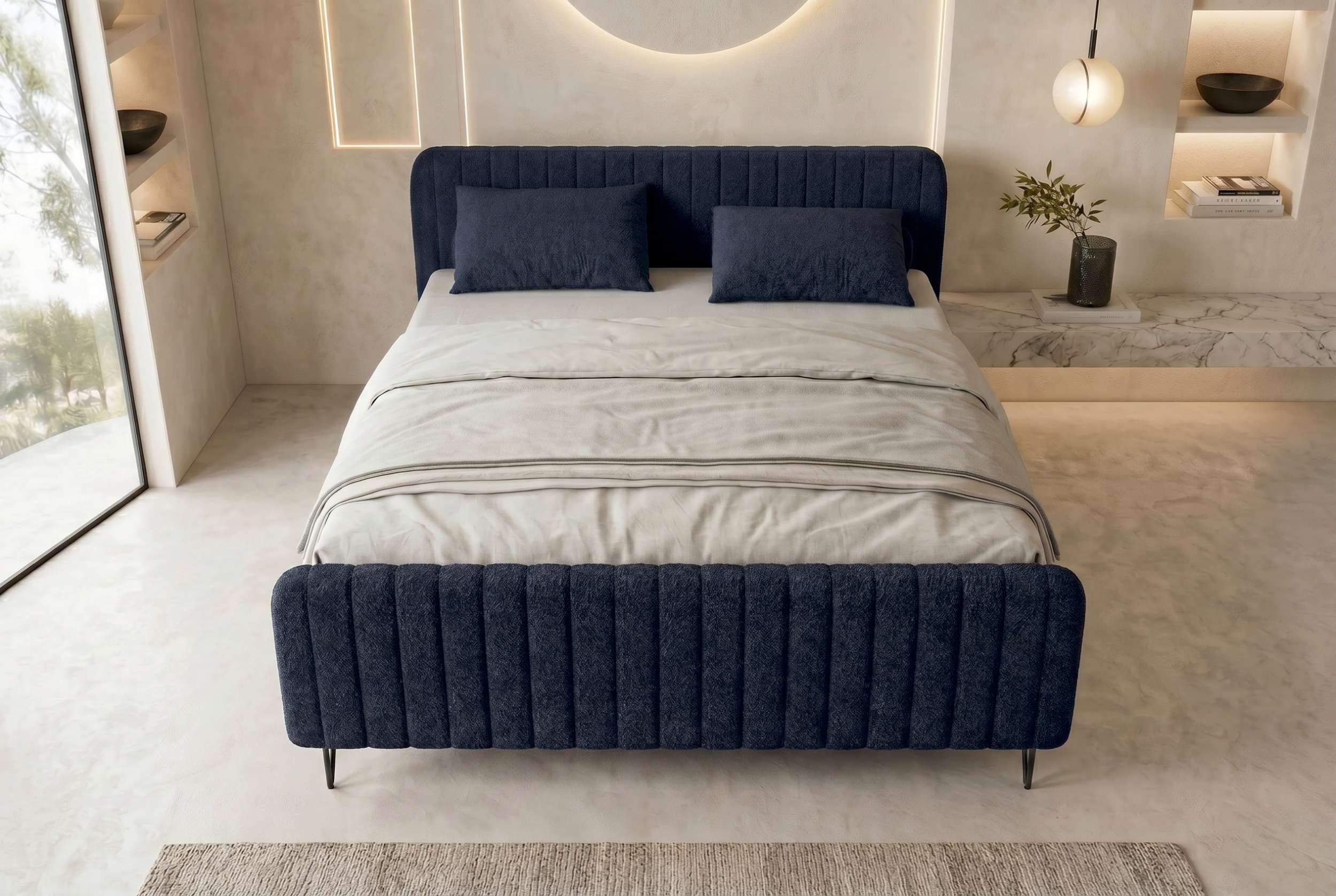 Boxspringbett Aurelio Dunkelblau