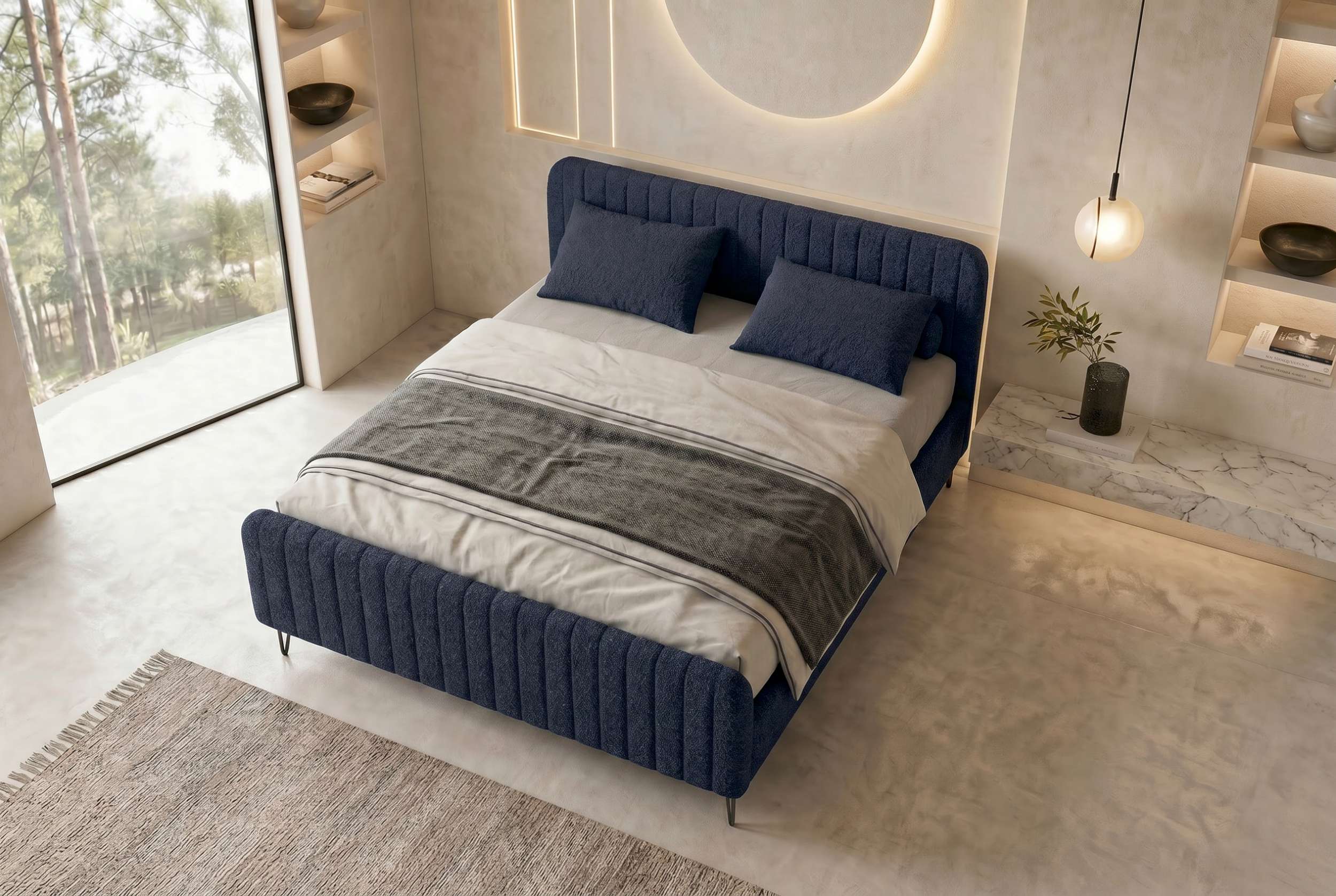 Boxspringbett Aurelio Dunkelblau