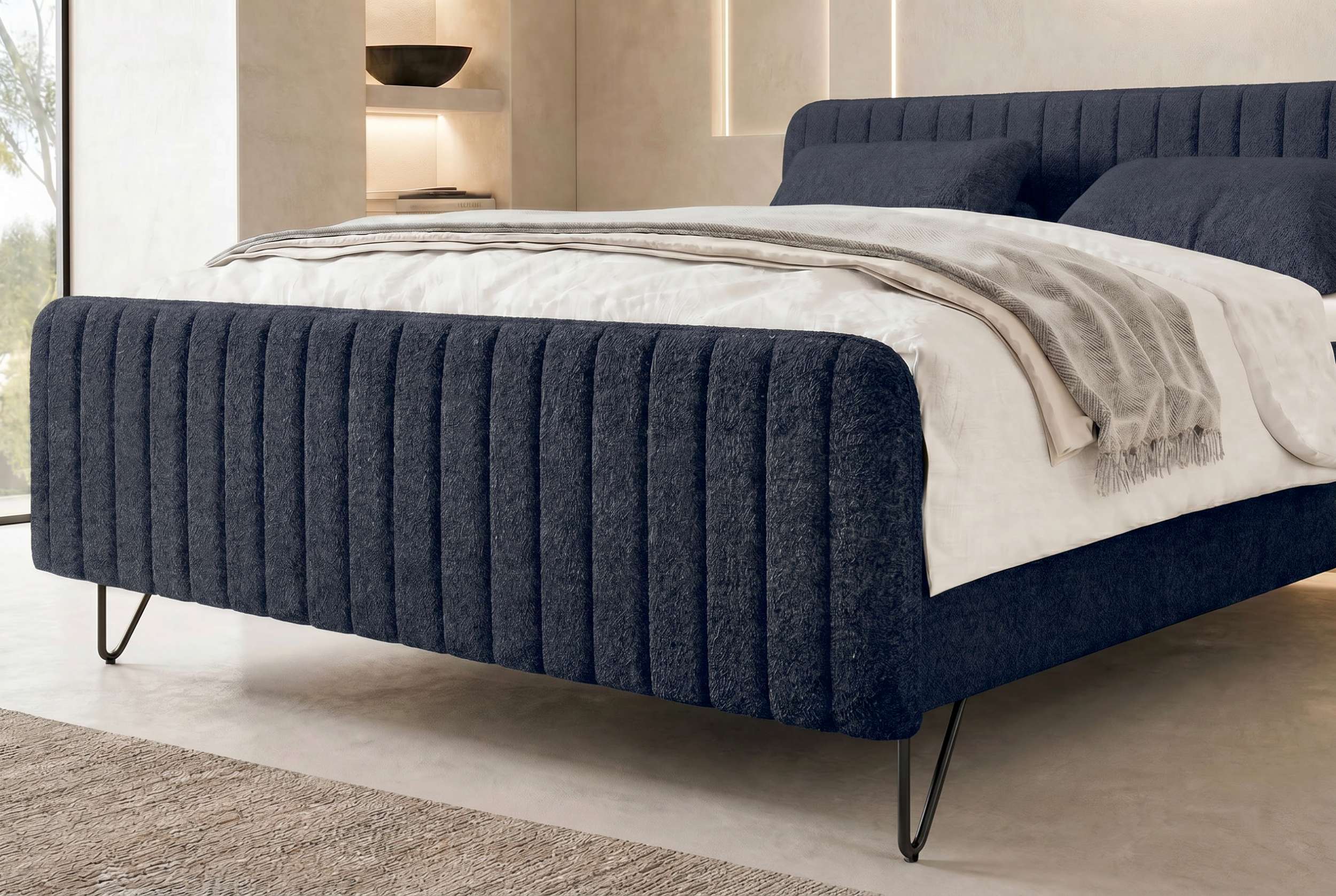 Boxspringbett Aurelio Dunkelblau