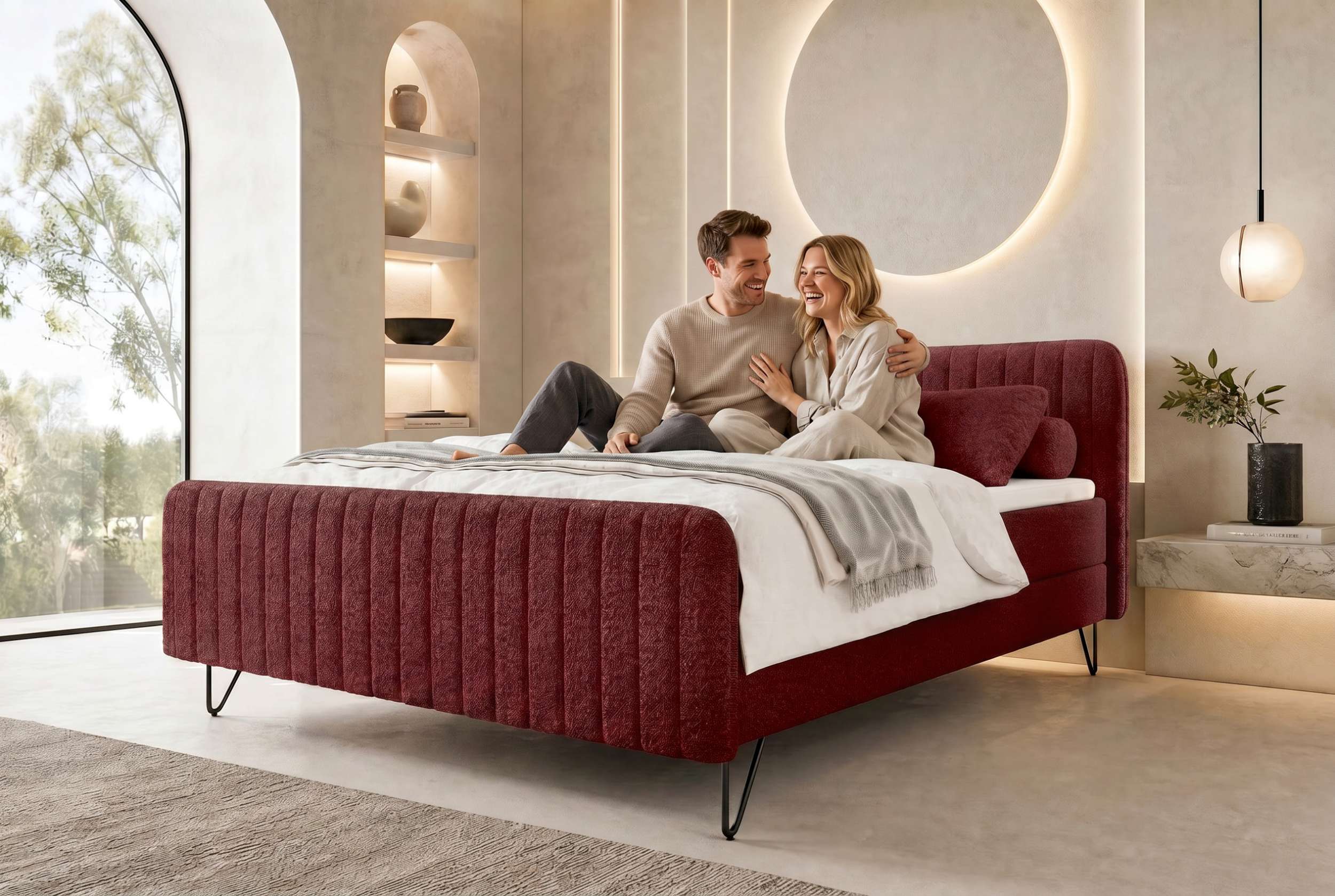 Boxspringbett Aurelio Rot