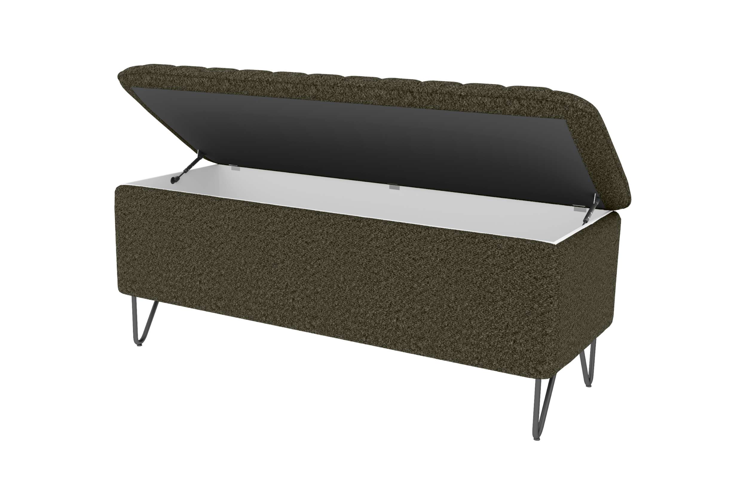 Boxspringbett Aurelio mit Hocker Wintermoos
