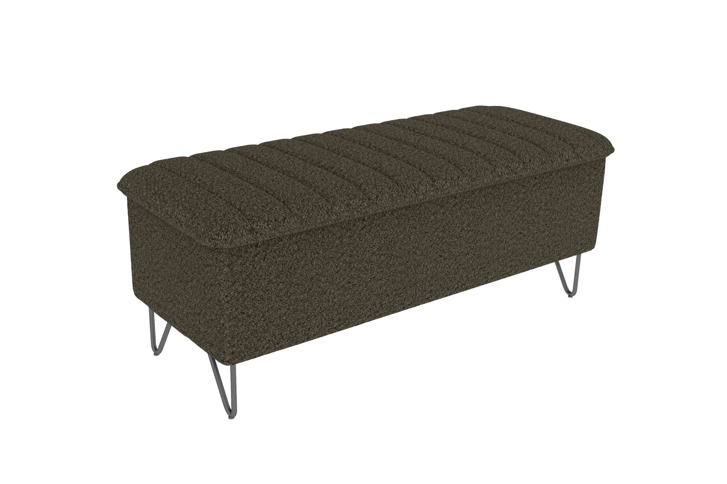 Boxspringbett Aurelio mit Hocker Wintermoos
