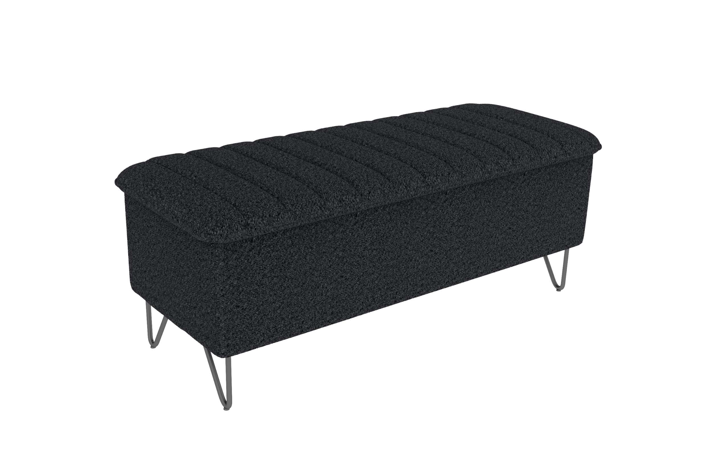 Boxspringbett Aurelio mit Hocker Schwarz