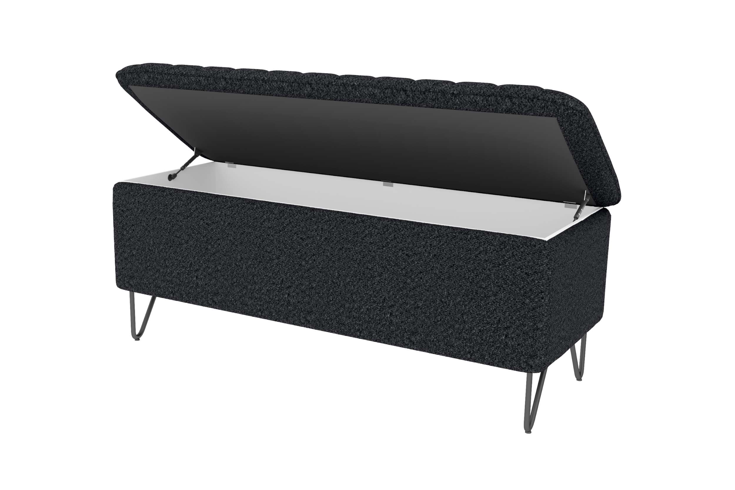 Boxspringbett Aurelio mit Hocker Schwarz