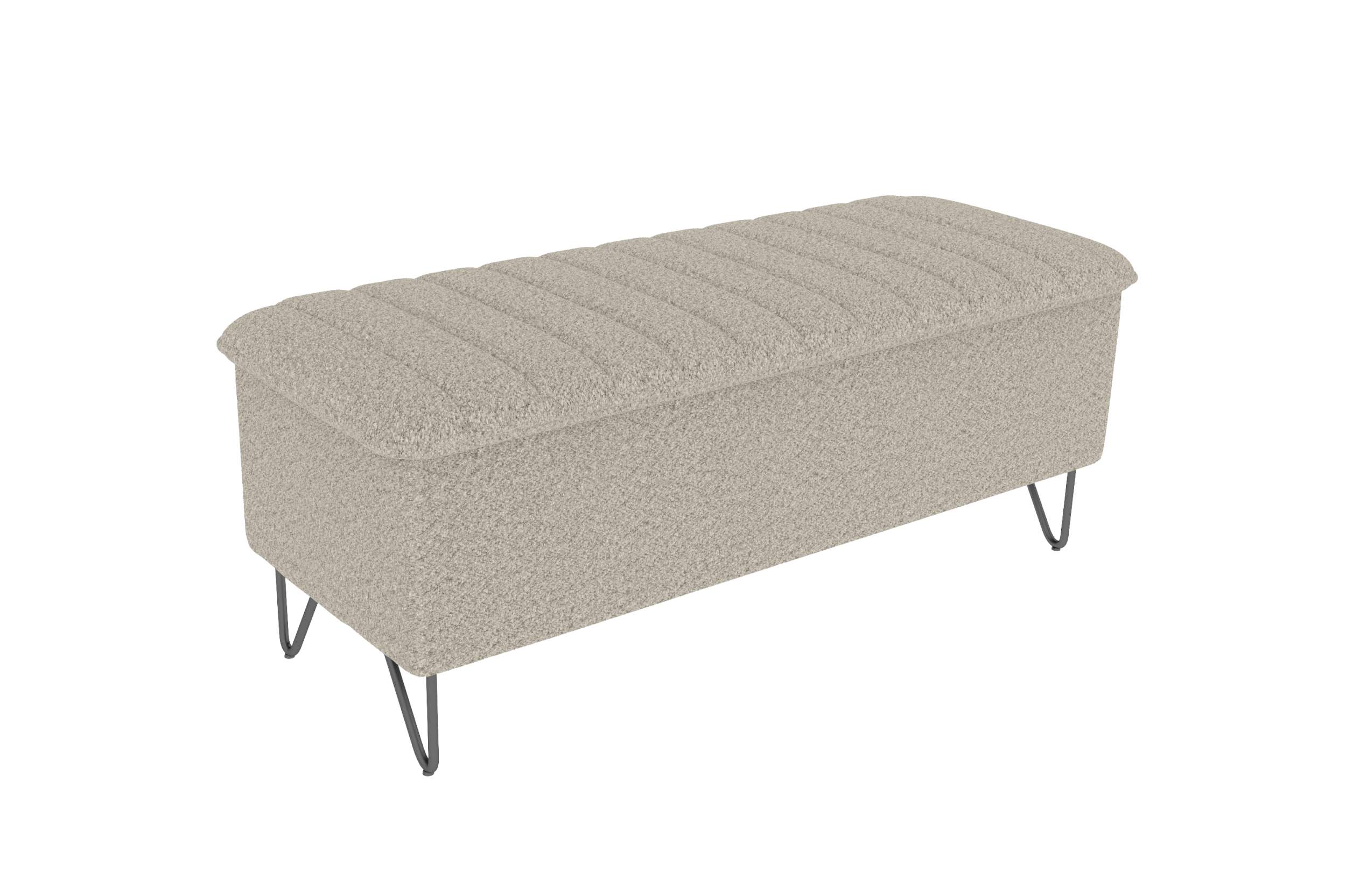 Boxspringbett Aurelio mit Hocker Creme
