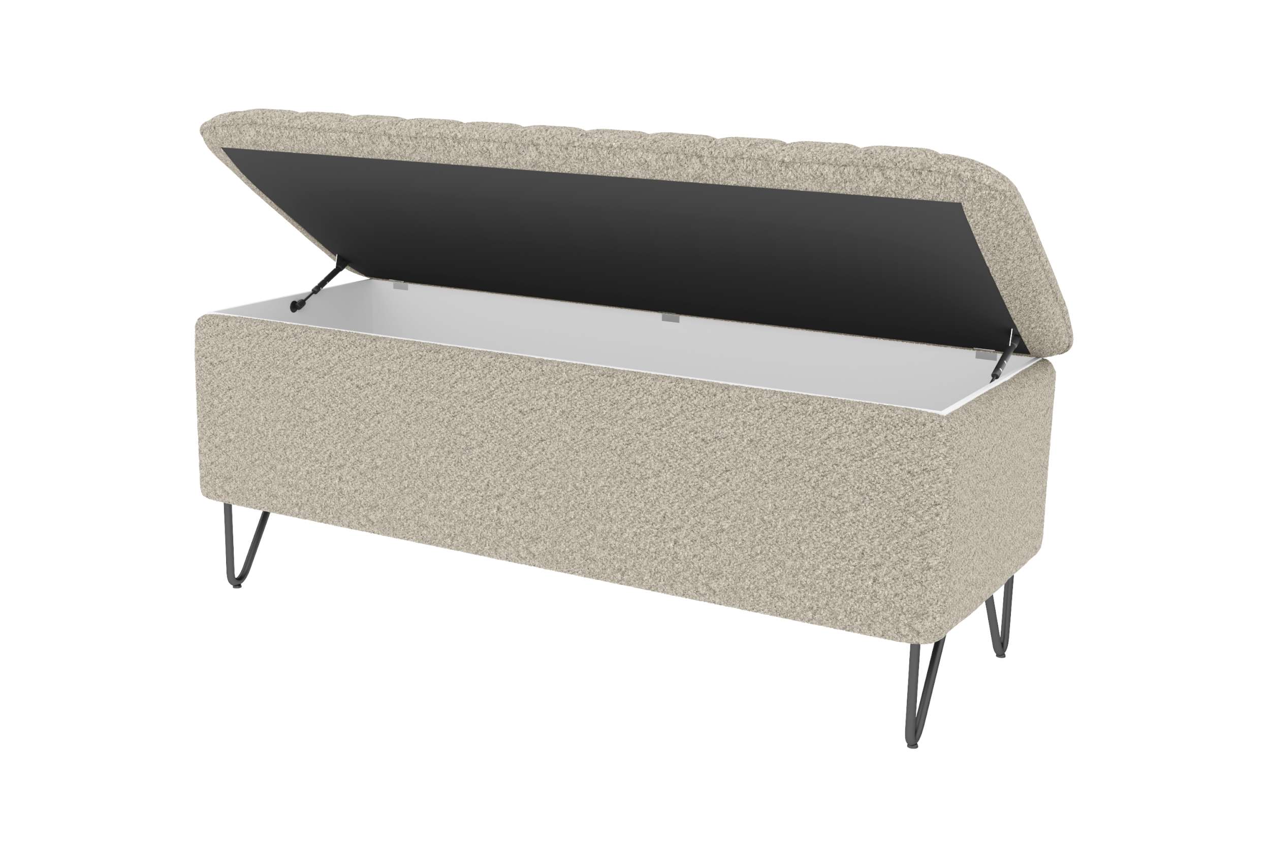 Boxspringbett Aurelio mit Hocker Creme