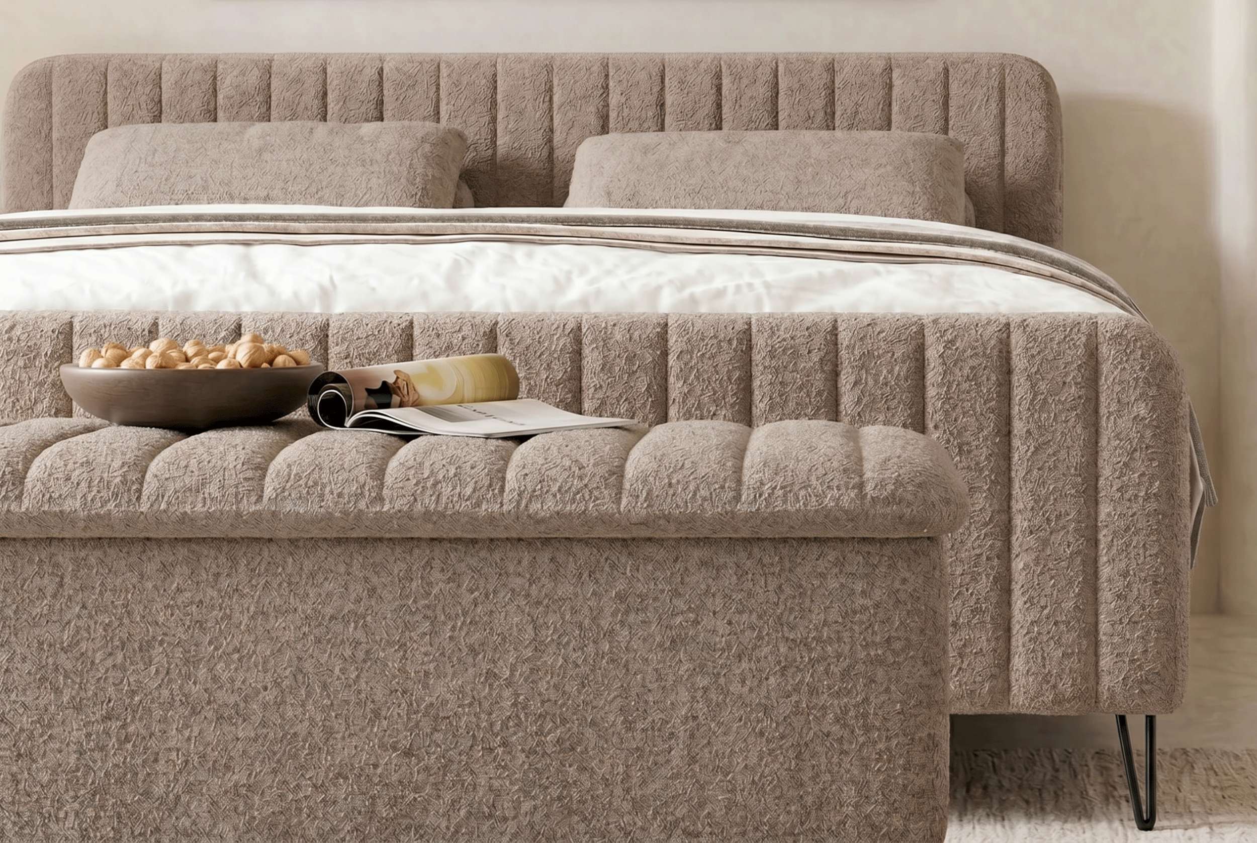 Boxspringbett Aurelio mit Hocker Antilope