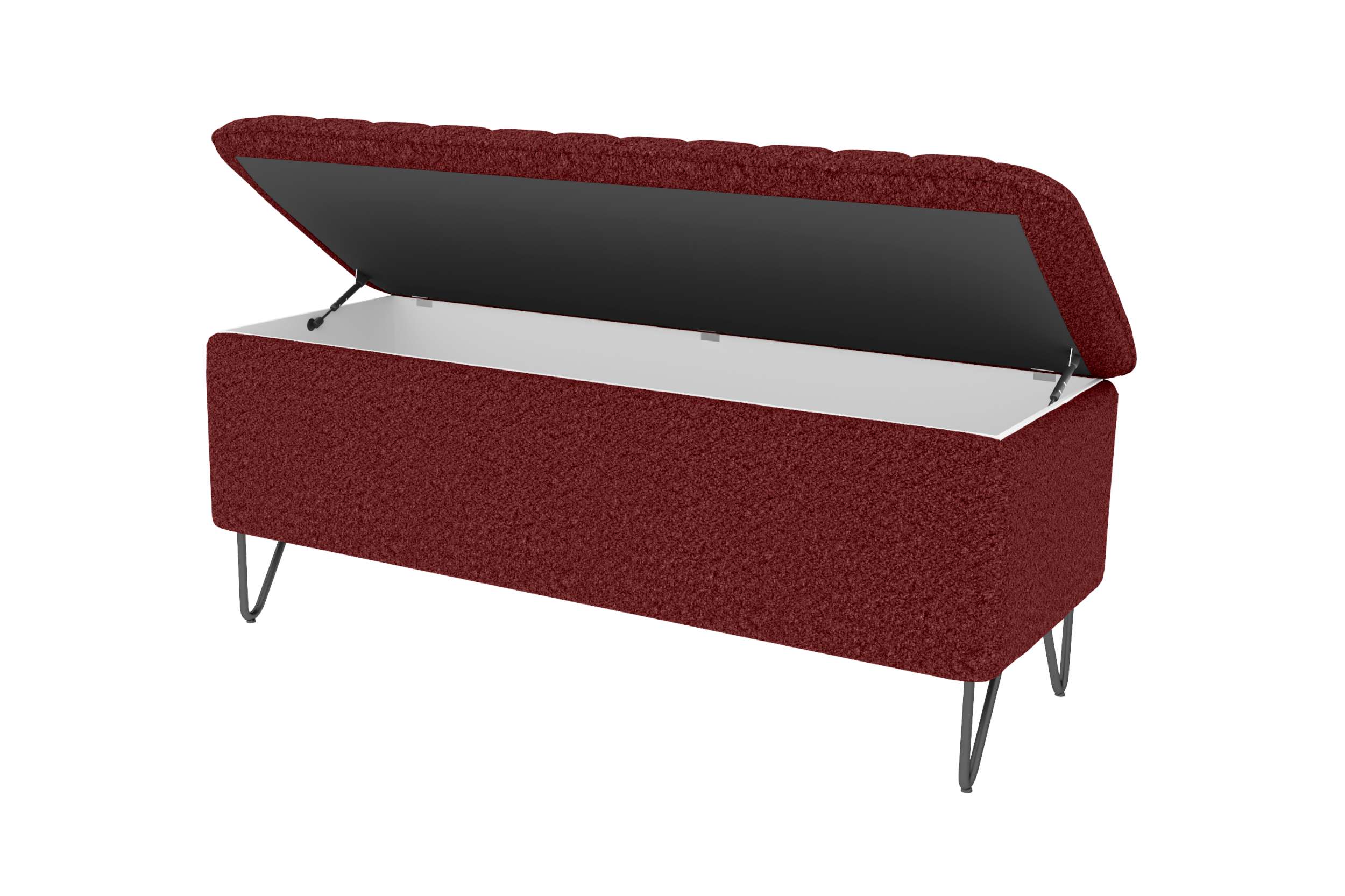 Boxspringbett Aurelio mit Hocker Rot