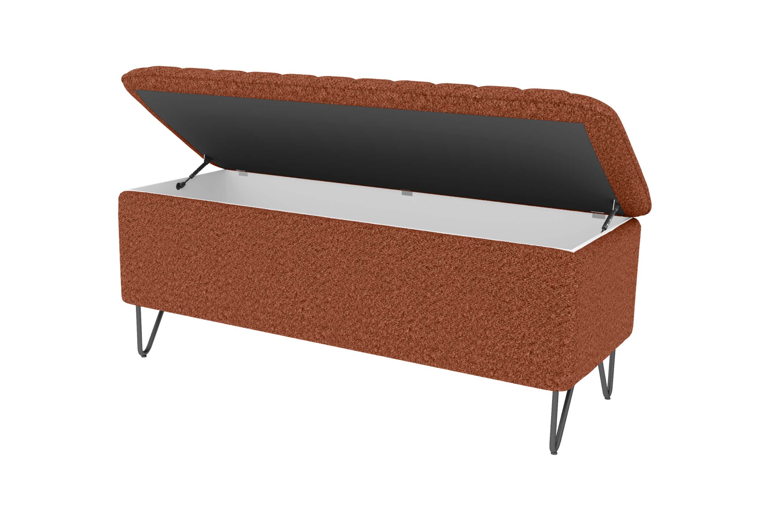 Boxspringbett Aurelio mit Hocker Terracotta