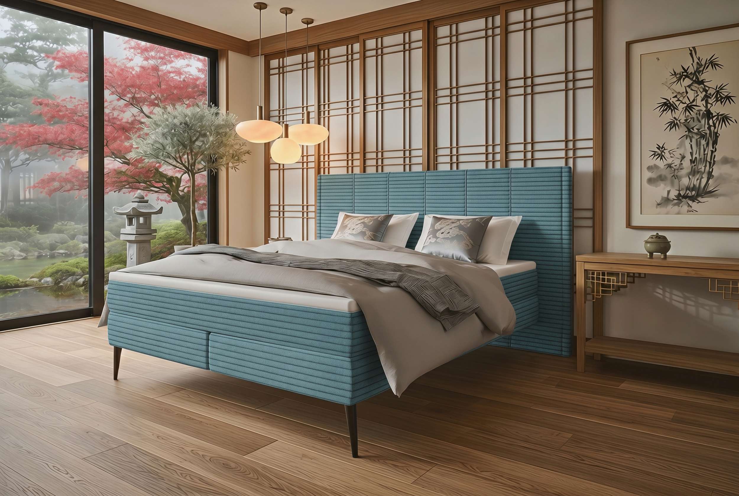 Boxspringbett Vento Hellblau