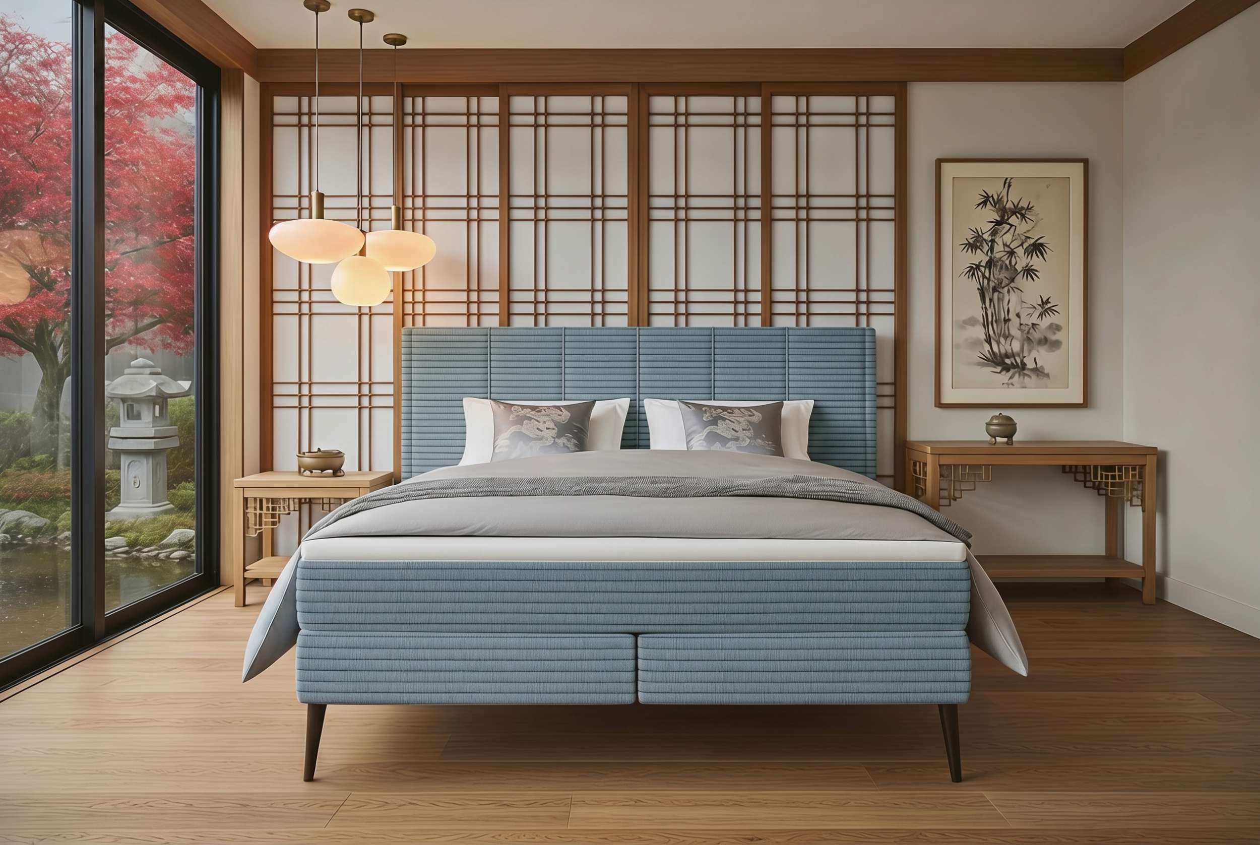 Boxspringbett Vento Hellblau