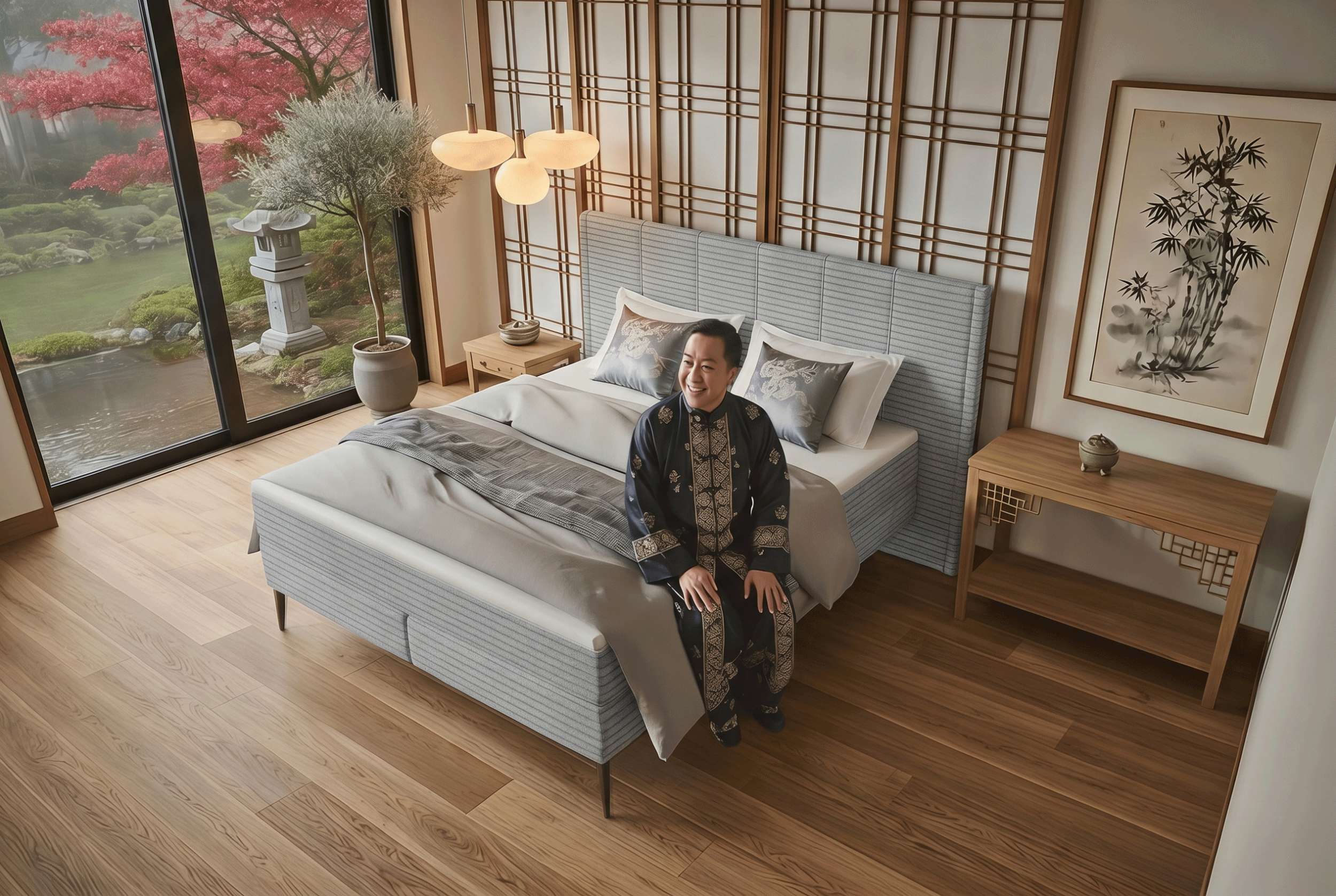 Boxspringbett Vento Hellgrau