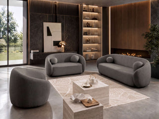 Sofa Set Capri in Stoff Hellbraun