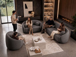 Sofa Set Capri in Stoff Hellbraun